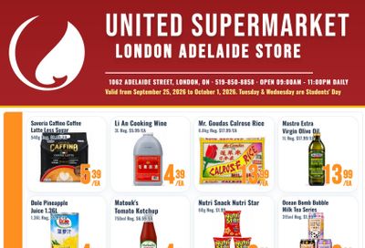 United Supermarket (London) Flyer September 25 to October 1