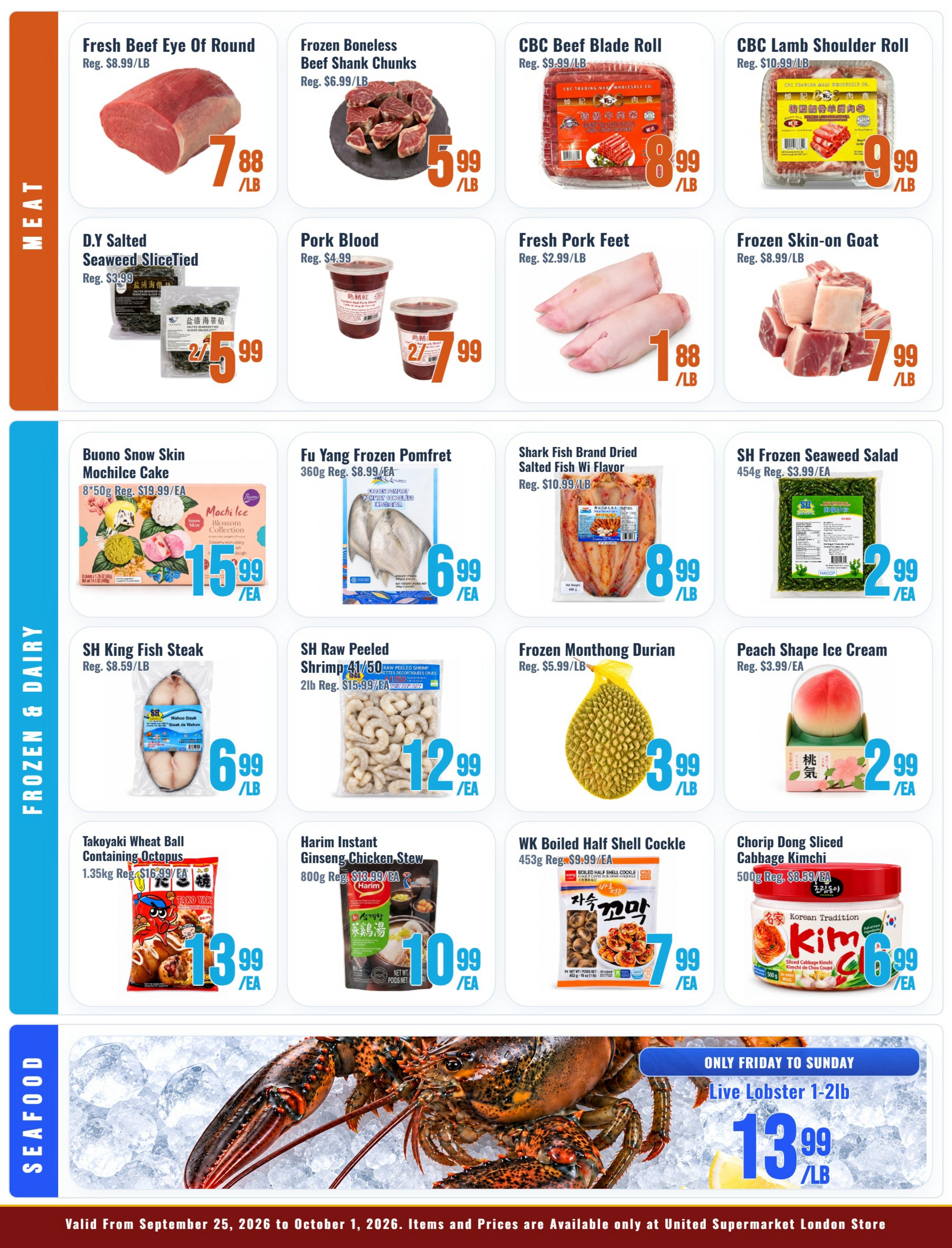 United Supermarket (London) Flyer September 25 to October 1