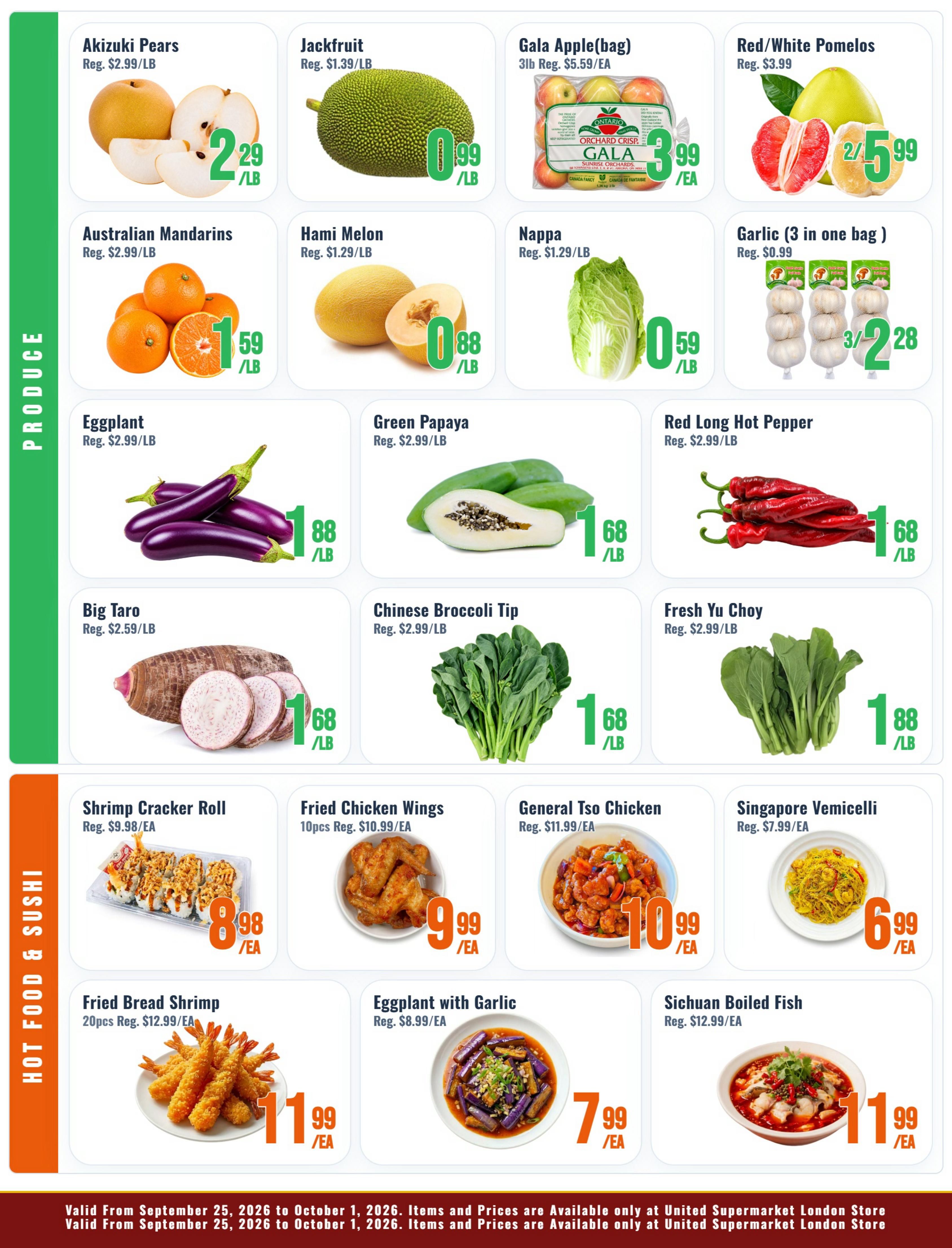 United Supermarket (London) Flyer September 25 to October 1