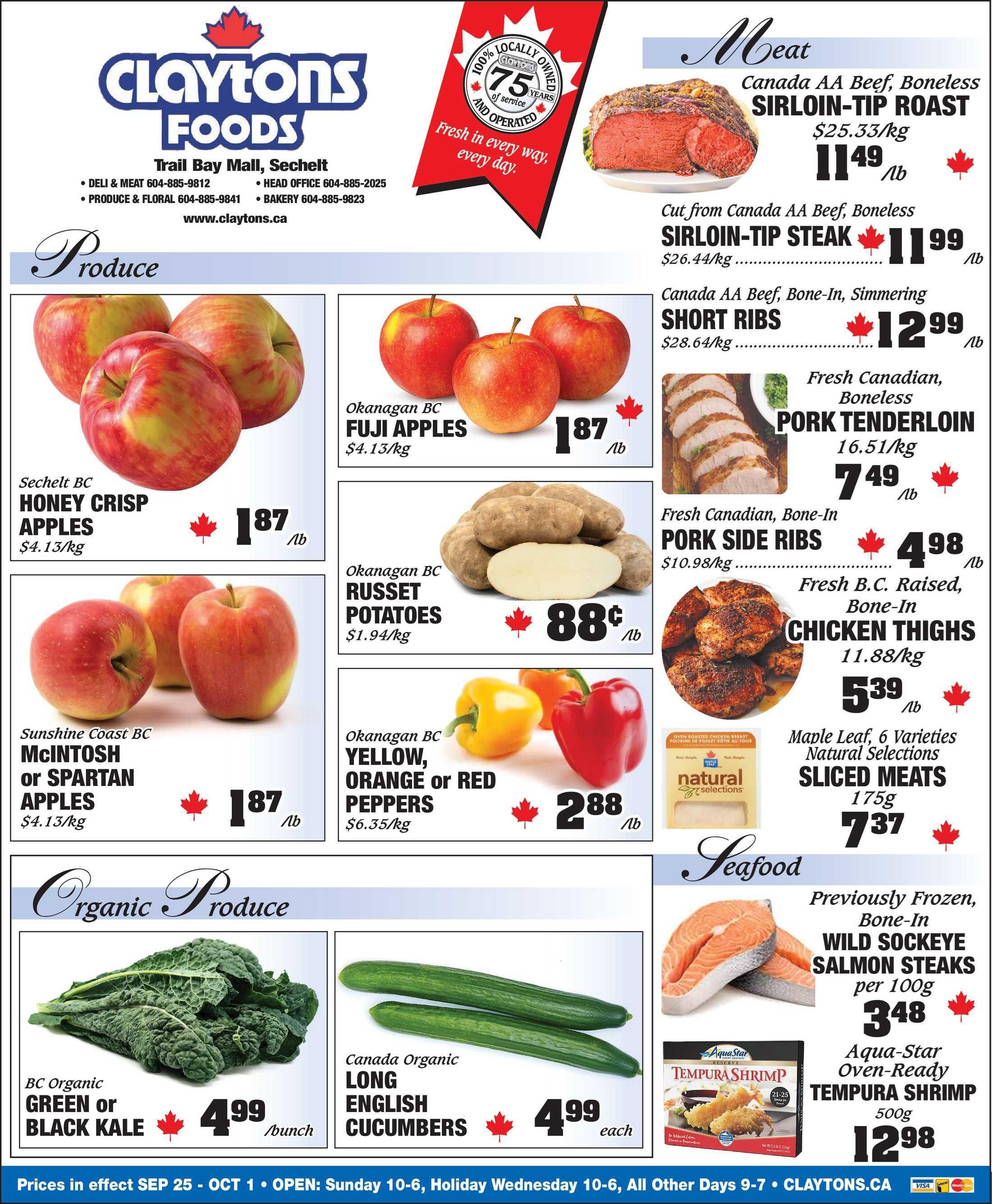 Claytons Heritage Market Flyer September 25 to October 1