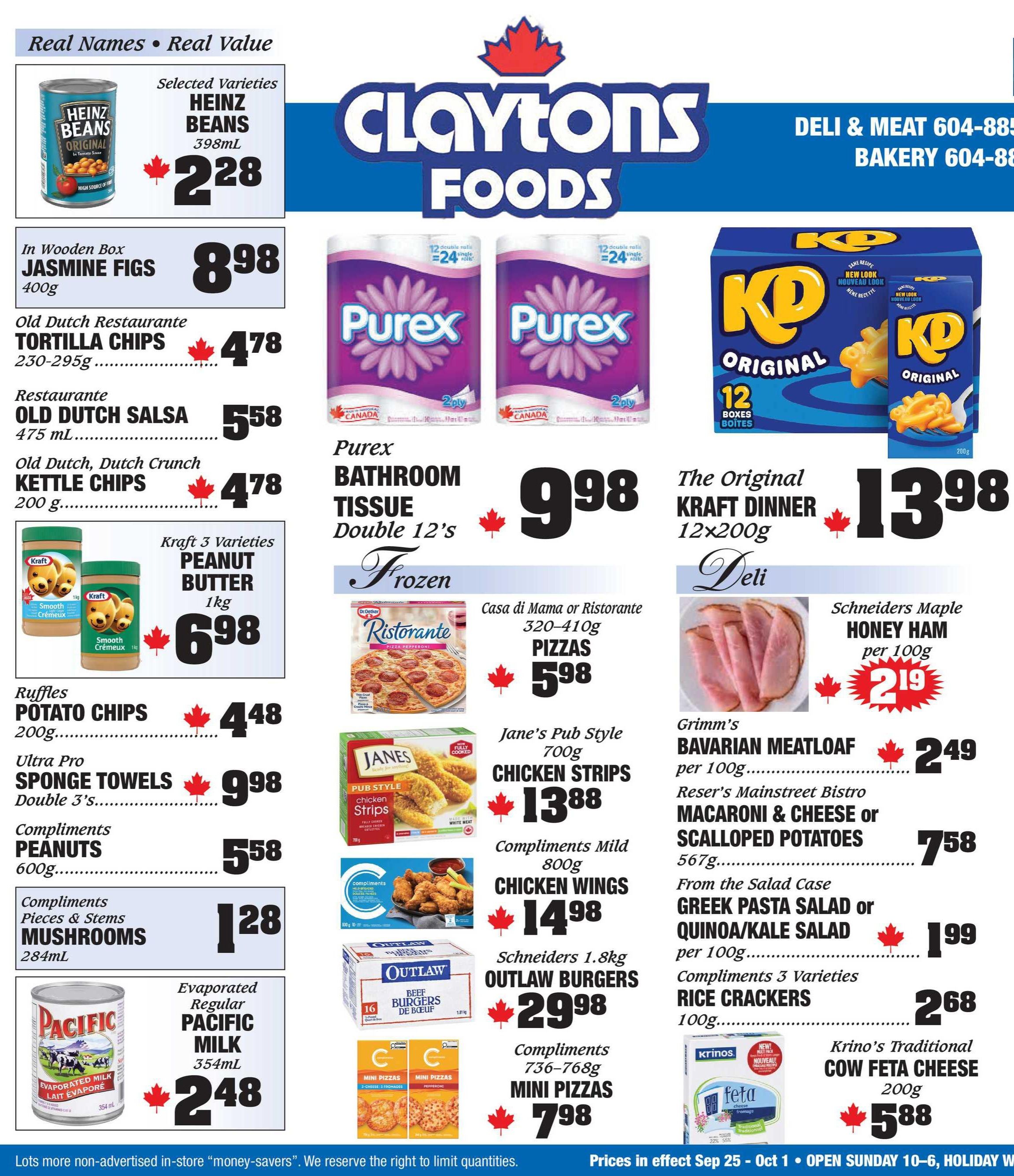 Claytons Heritage Market Flyer September 25 to October 1