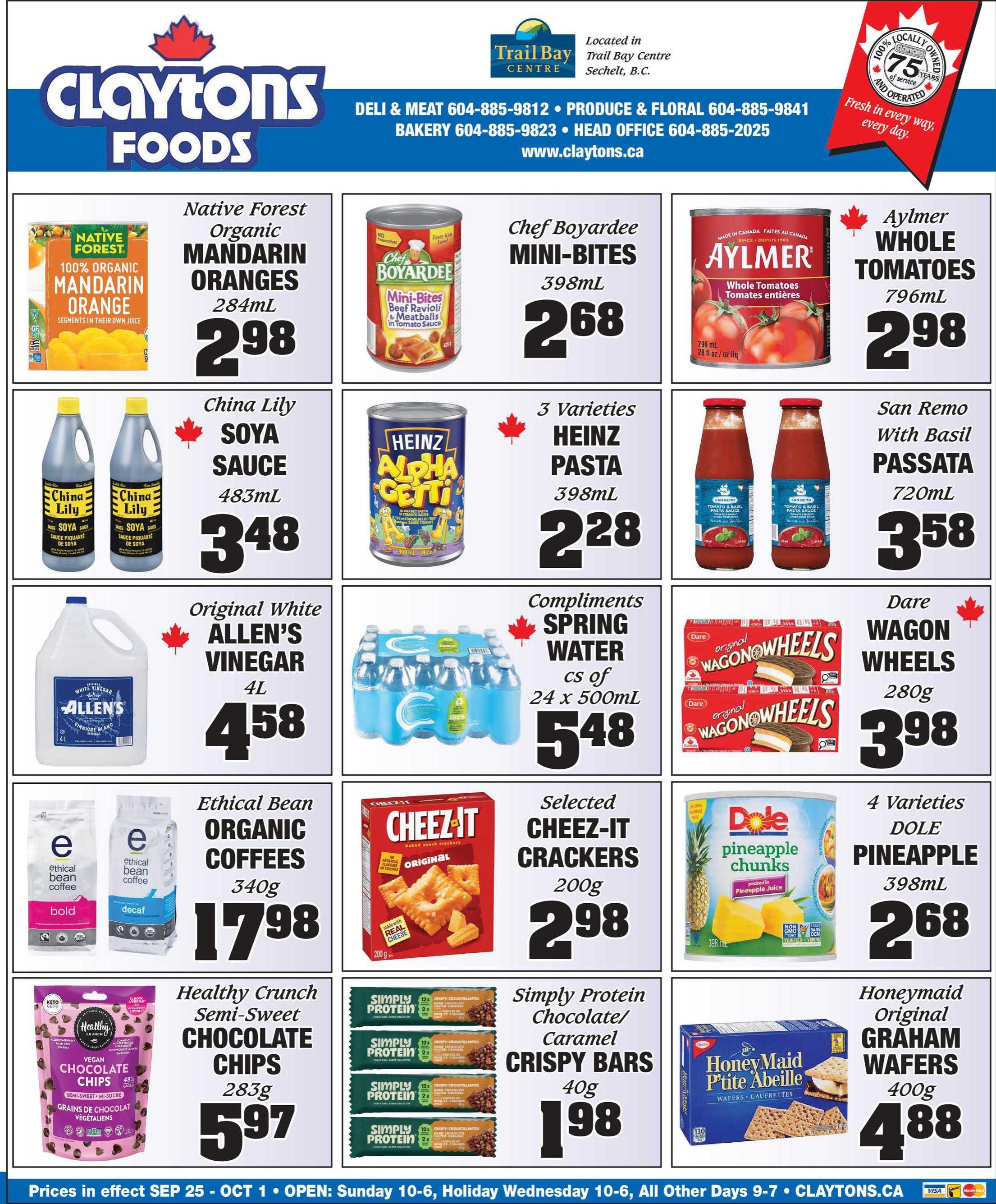 Claytons Heritage Market Flyer September 25 to October 1