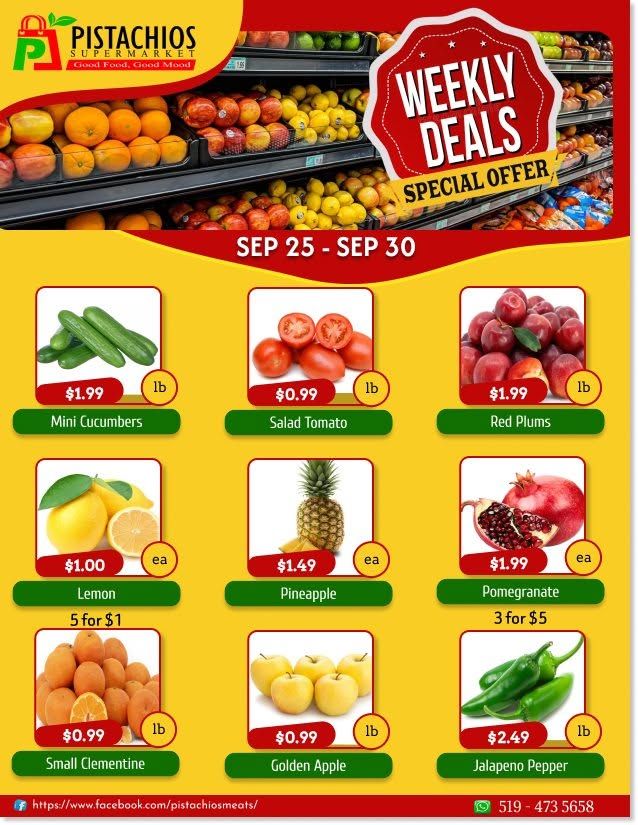 Pistachios Supermarket Flyer September 25 to 30