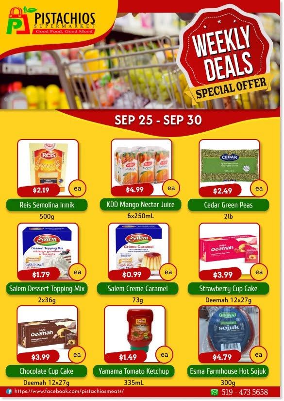 Pistachios Supermarket Flyer September 25 to 30