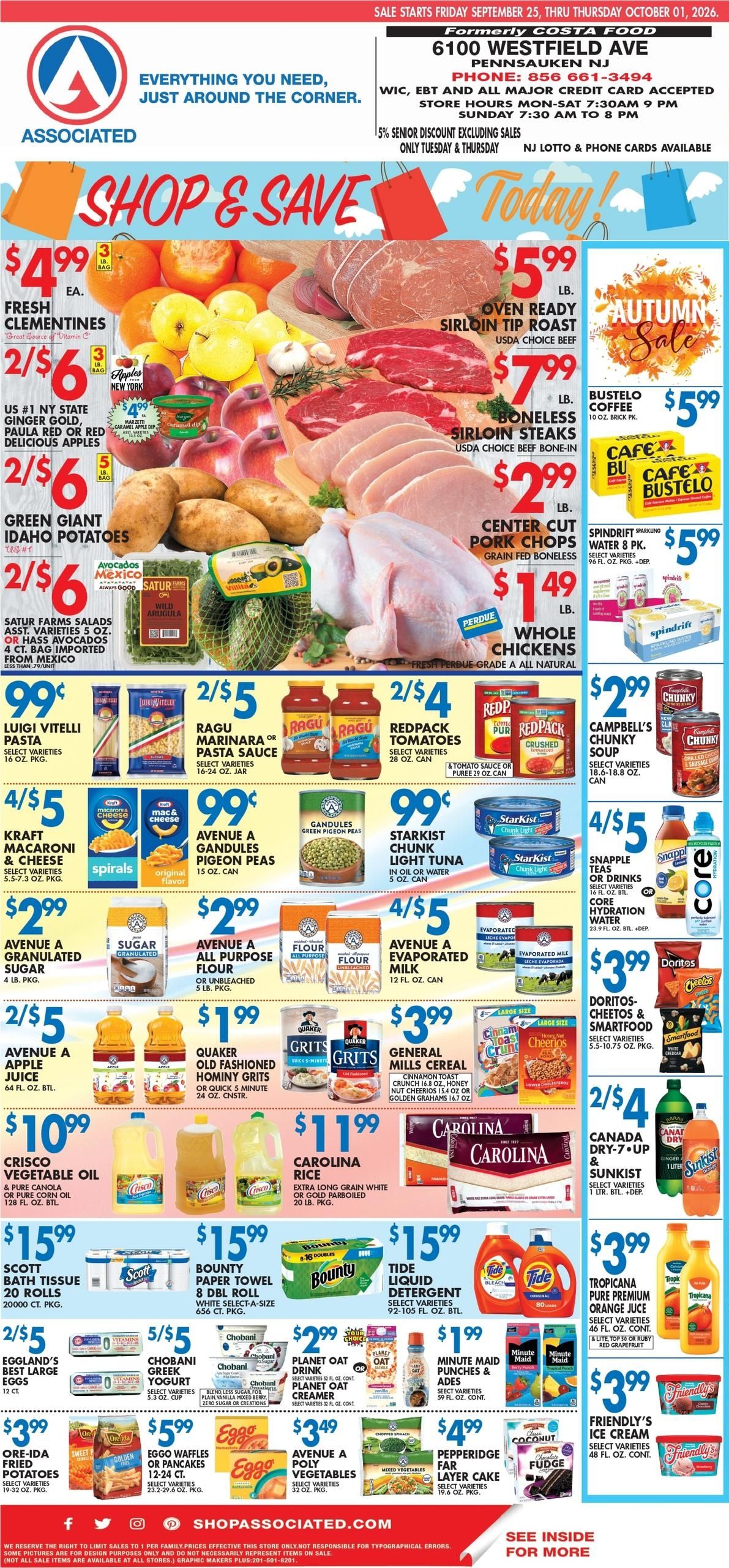Associated Supermarkets Weekly Ad September 25 - October 1, 2026