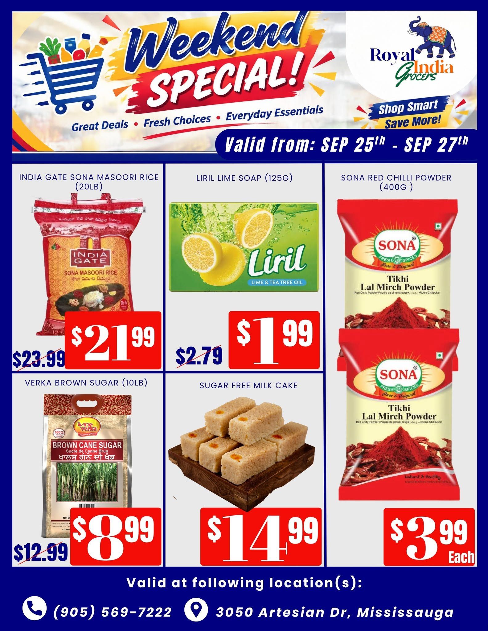 Royal India Grocers Flyer September 25 to 27