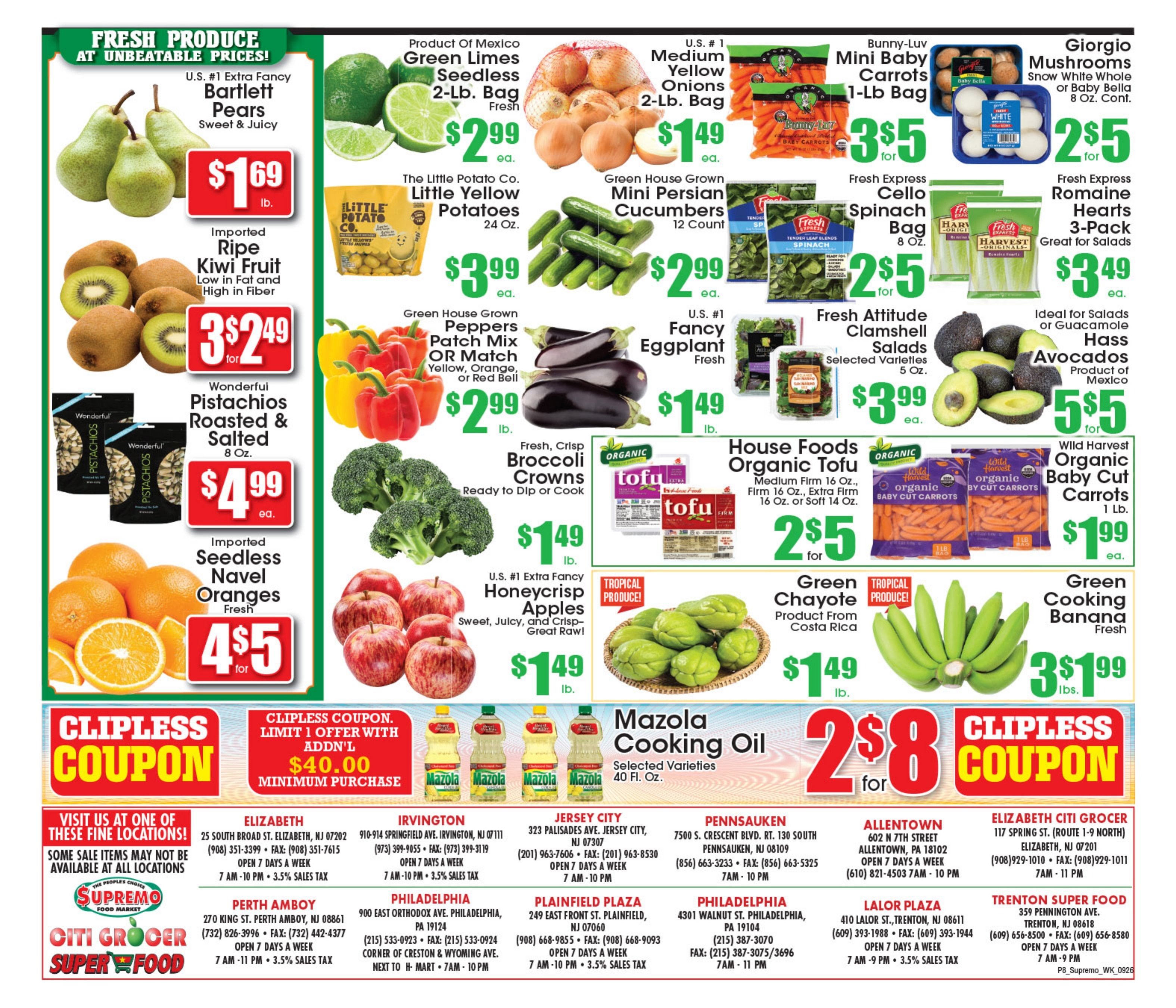 Supremo Food Markets Weekly Ad September 26 - October 2, 2026