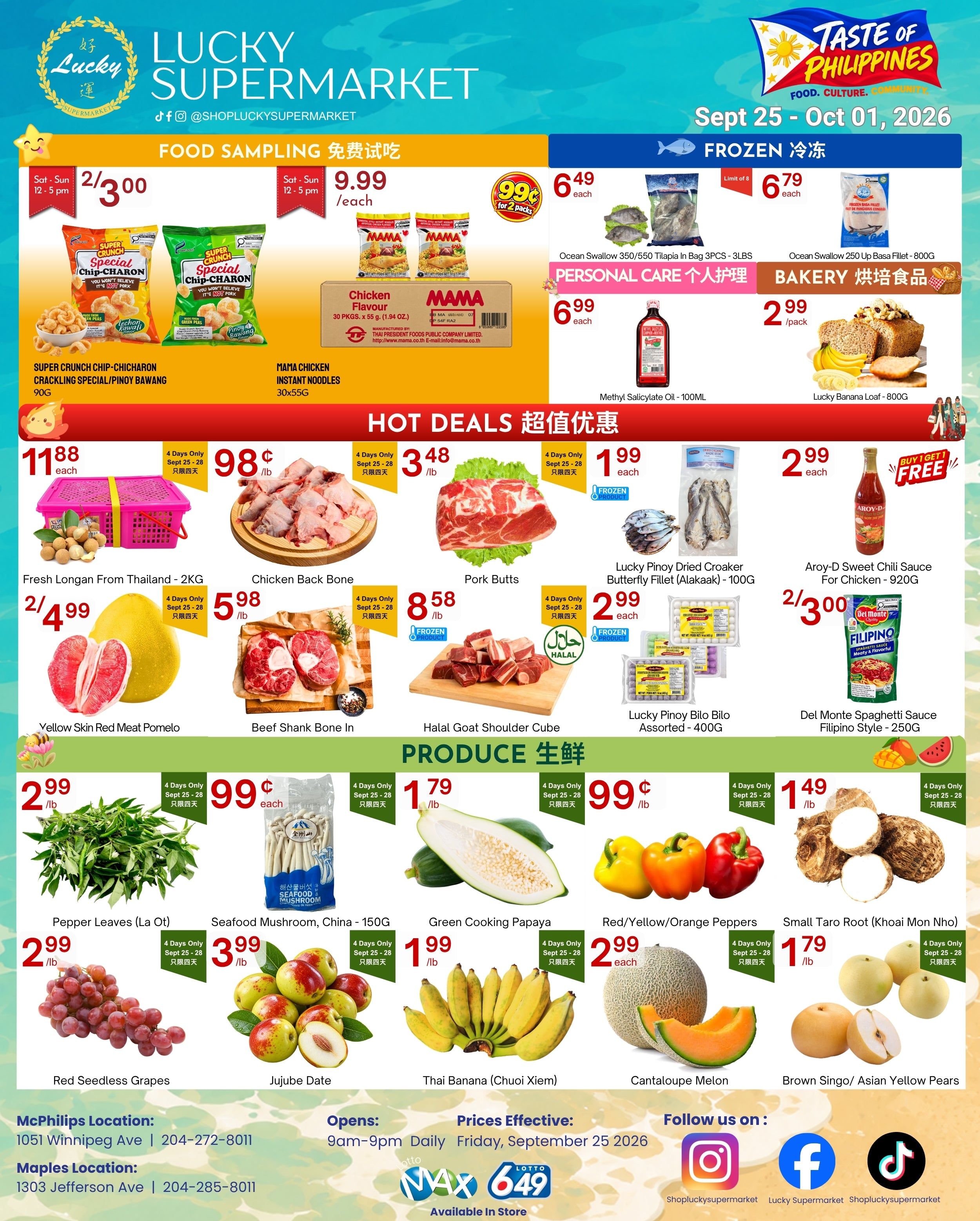 Lucky Supermarket (Winnipeg) Flyer September 25 to October 1