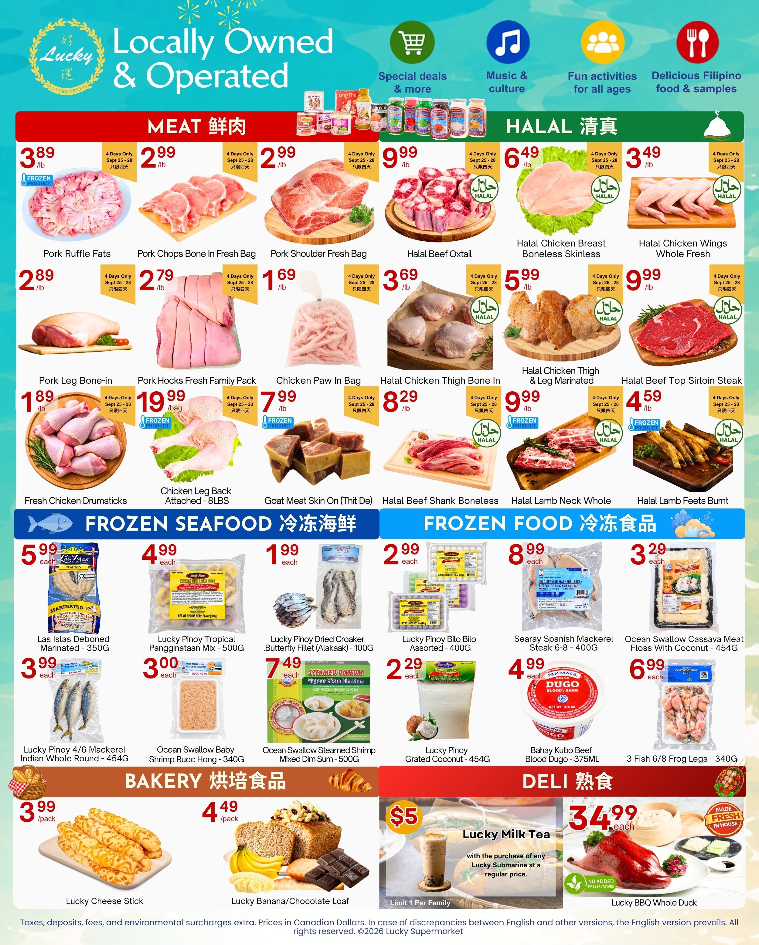 Lucky Supermarket (Surrey) Flyer September 25 to October 1