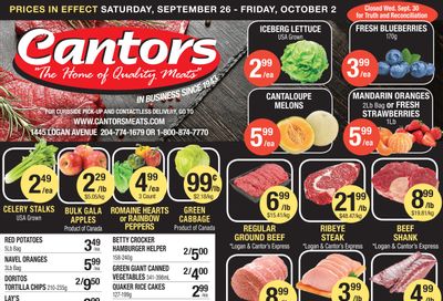 Cantor's Meats Flyer September 26 to October 2