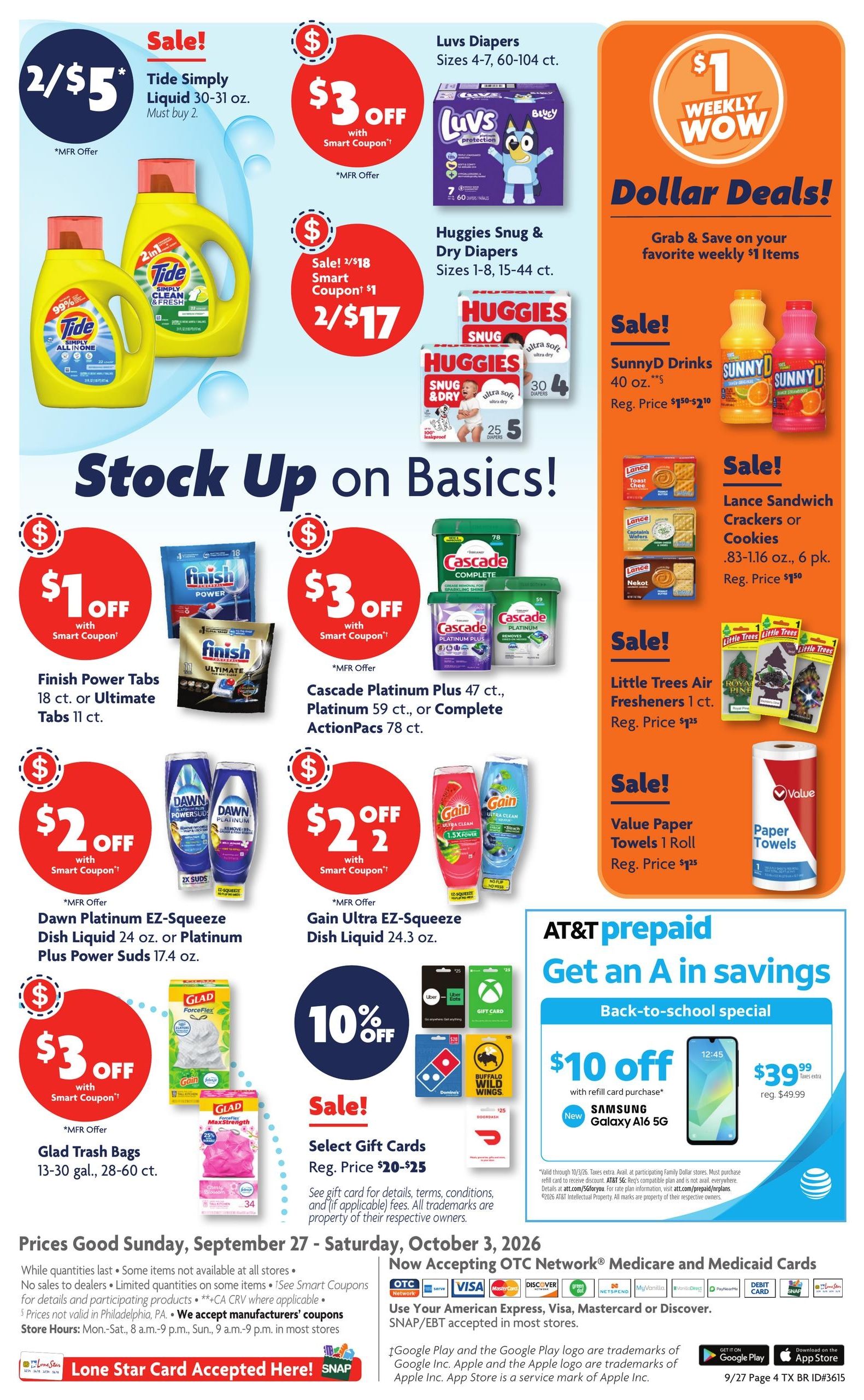 Family Dollar (Abilene Area, TX) Weekly Ad September 27 - October 3, 2026