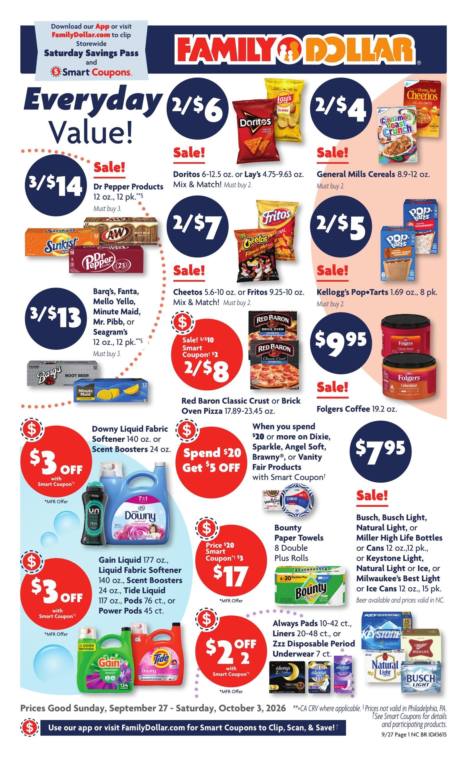 Family Dollar (Asheville Area, NC) Weekly Ad September 27 - October 3, 2026