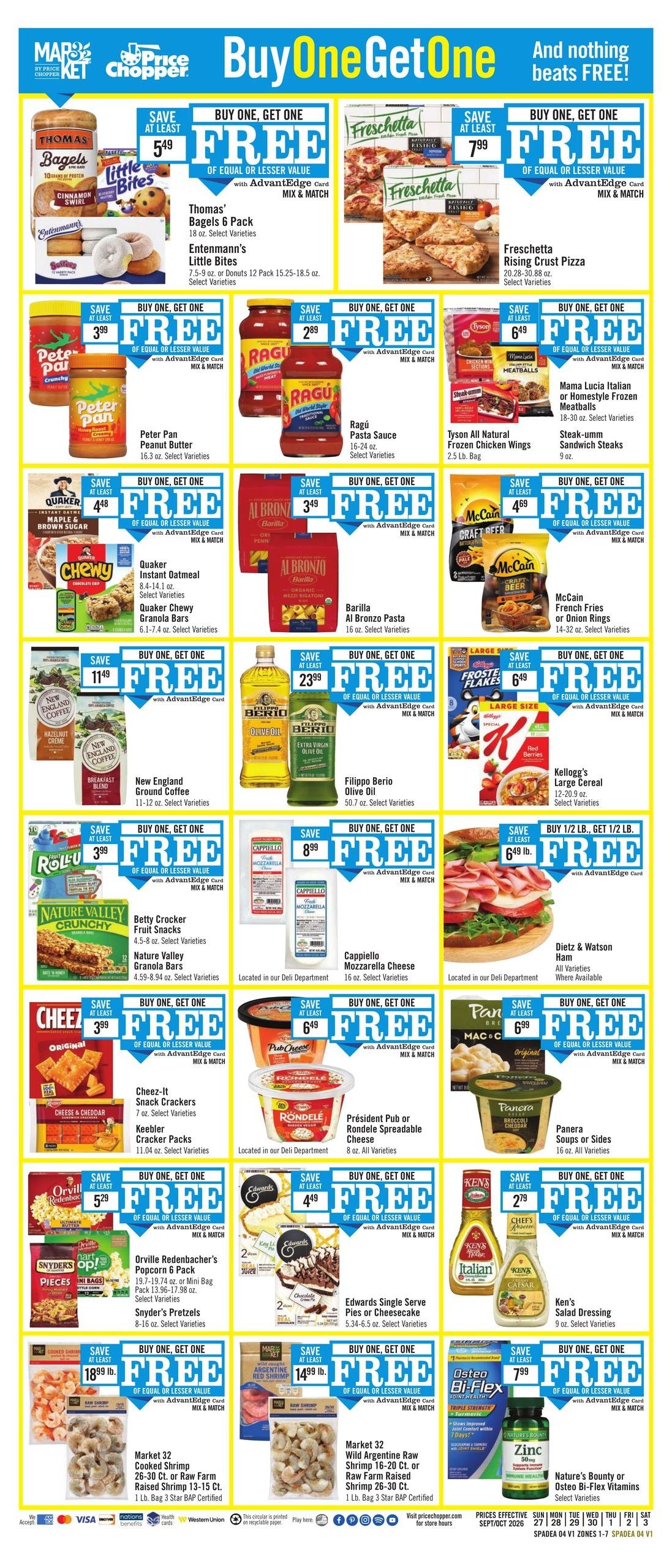 Price Chopper (Albany-Whitehall Area, NY) Weekly Ad September 27 - October 3, 2026