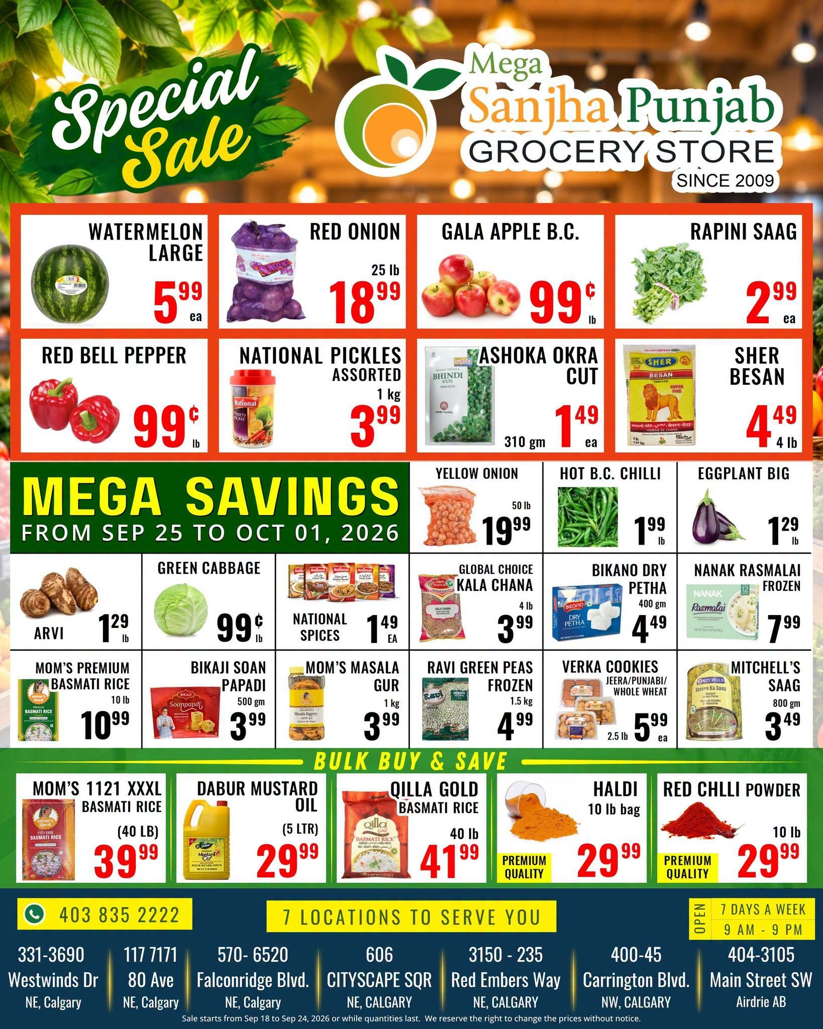 Sanjha Punjab Grocery Store Flyer September 25 to October 1