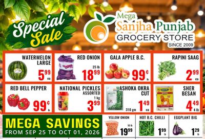 Sanjha Punjab Grocery Store Flyer September 25 to October 1