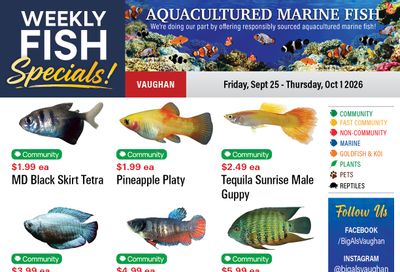 Big Al's (Vaughan) Weekly Specials September 25 to October 1