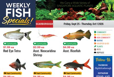 Big Al's (Scarborough) Weekly Specials September 25 to October 1