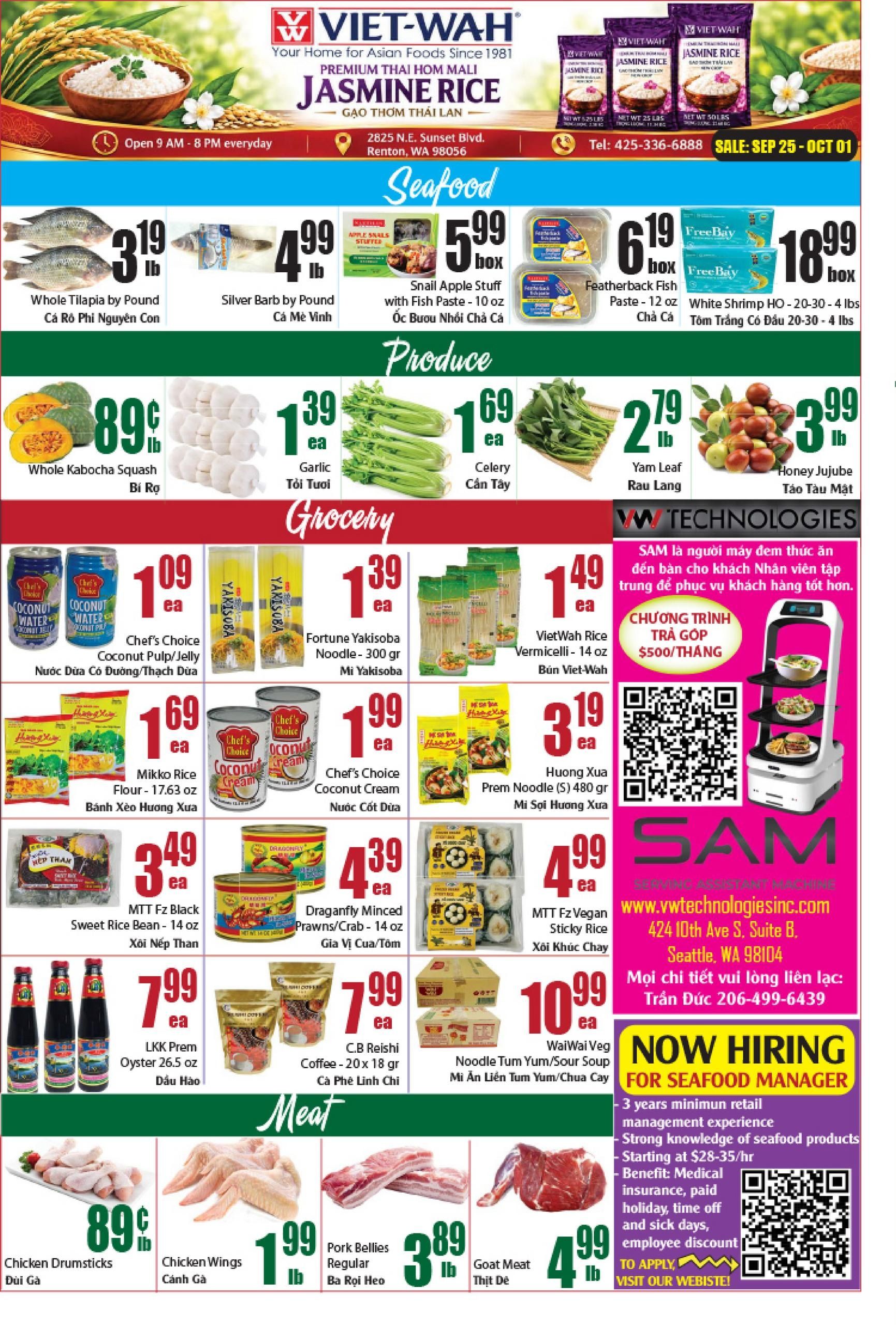 Viet Wah Supermarket Weekly Ad September 25 - October 1, 2026