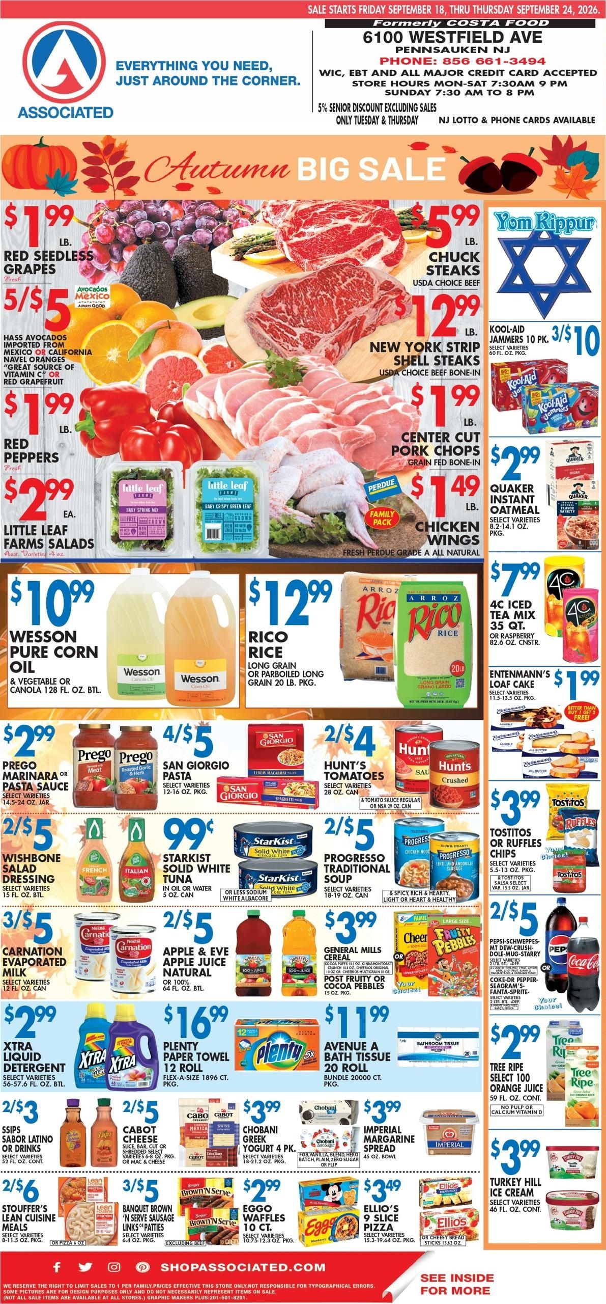 Associated Supermarkets Weekly Ad September 25 - October 1, 2026