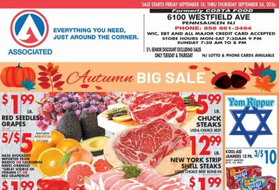 Associated Supermarkets Weekly Ad September 25 - October 1, 2026