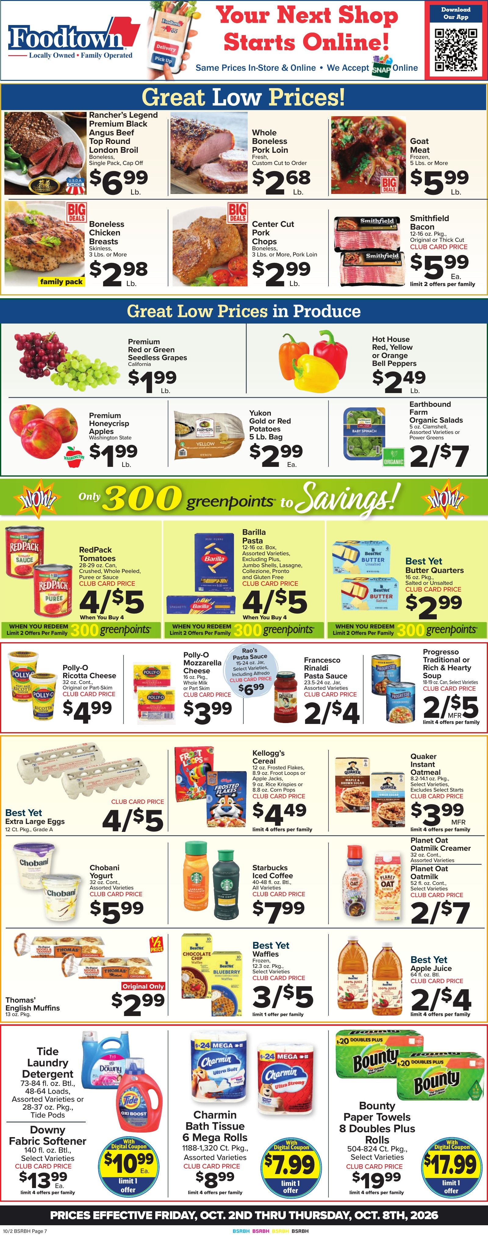 Foodtown Weekly Ad October 2 - 8, 2026