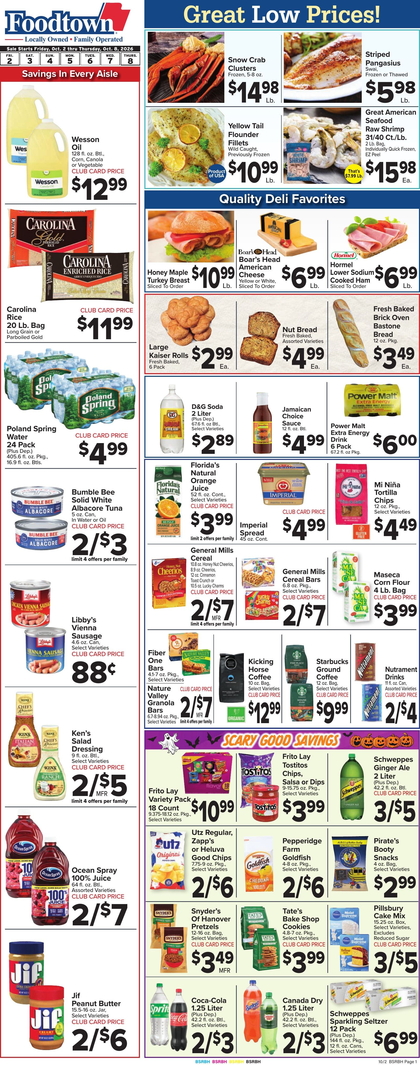 Foodtown Weekly Ad October 2 - 8, 2026