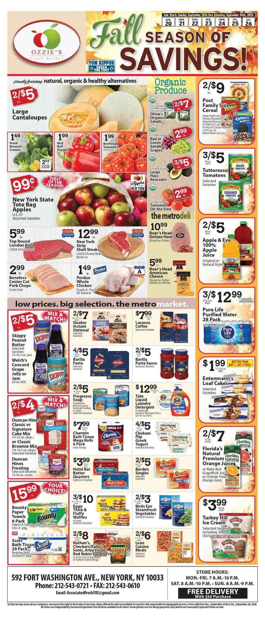 Associated Supermarkets (Yonkers Area, NY) Weekly Ad September 25 - October 1, 2026