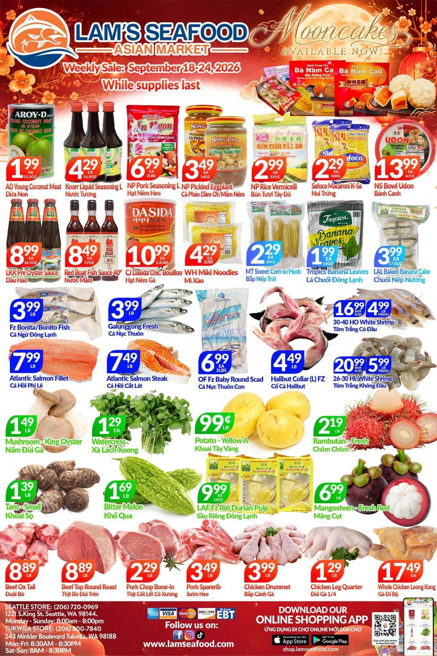 Lam's Seafood Market Weekly Ad September 25 - October 1, 2026