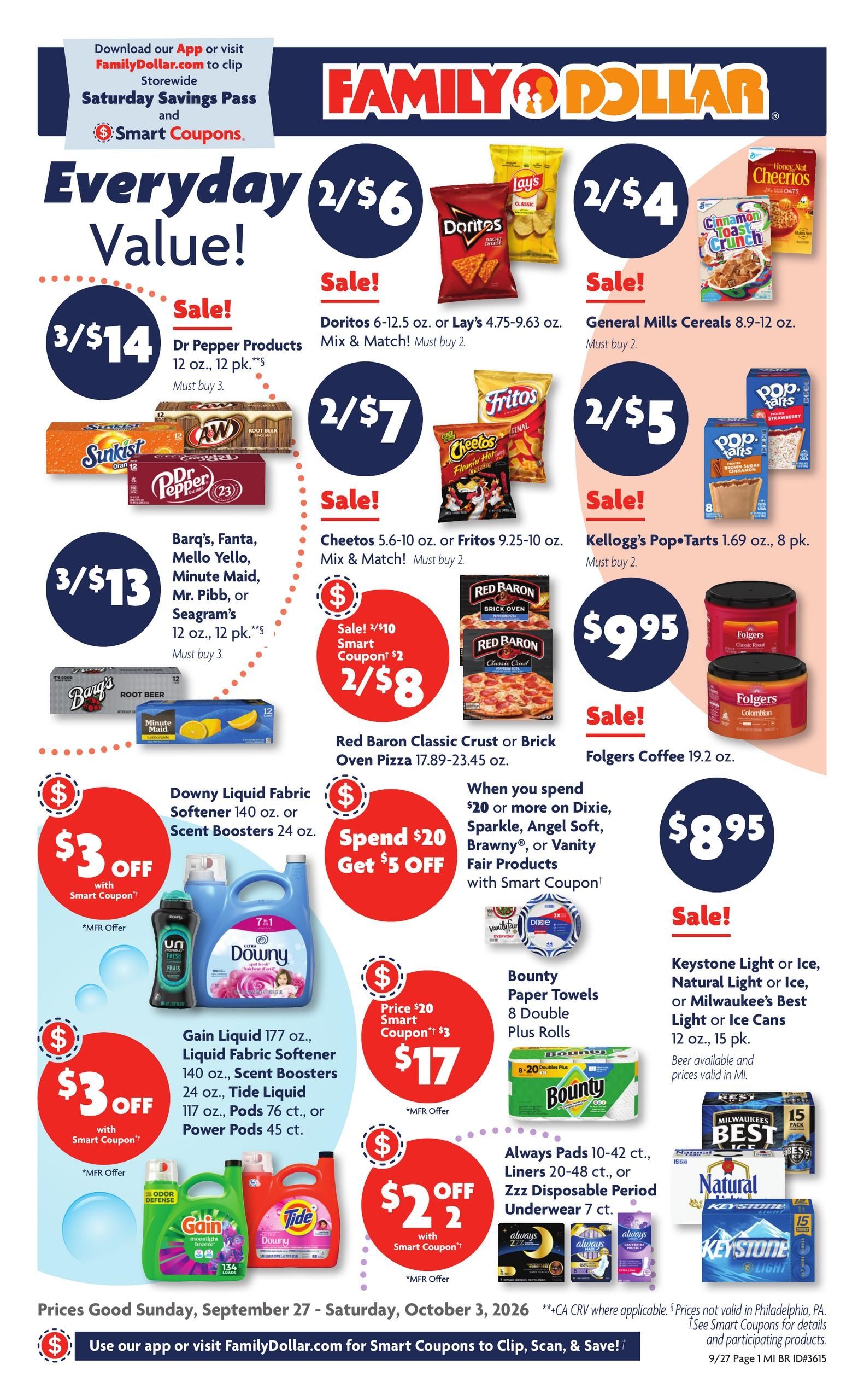 Family Dollar (Ann Arbor Area, MI) Weekly Ad September 27 - October 3, 2026