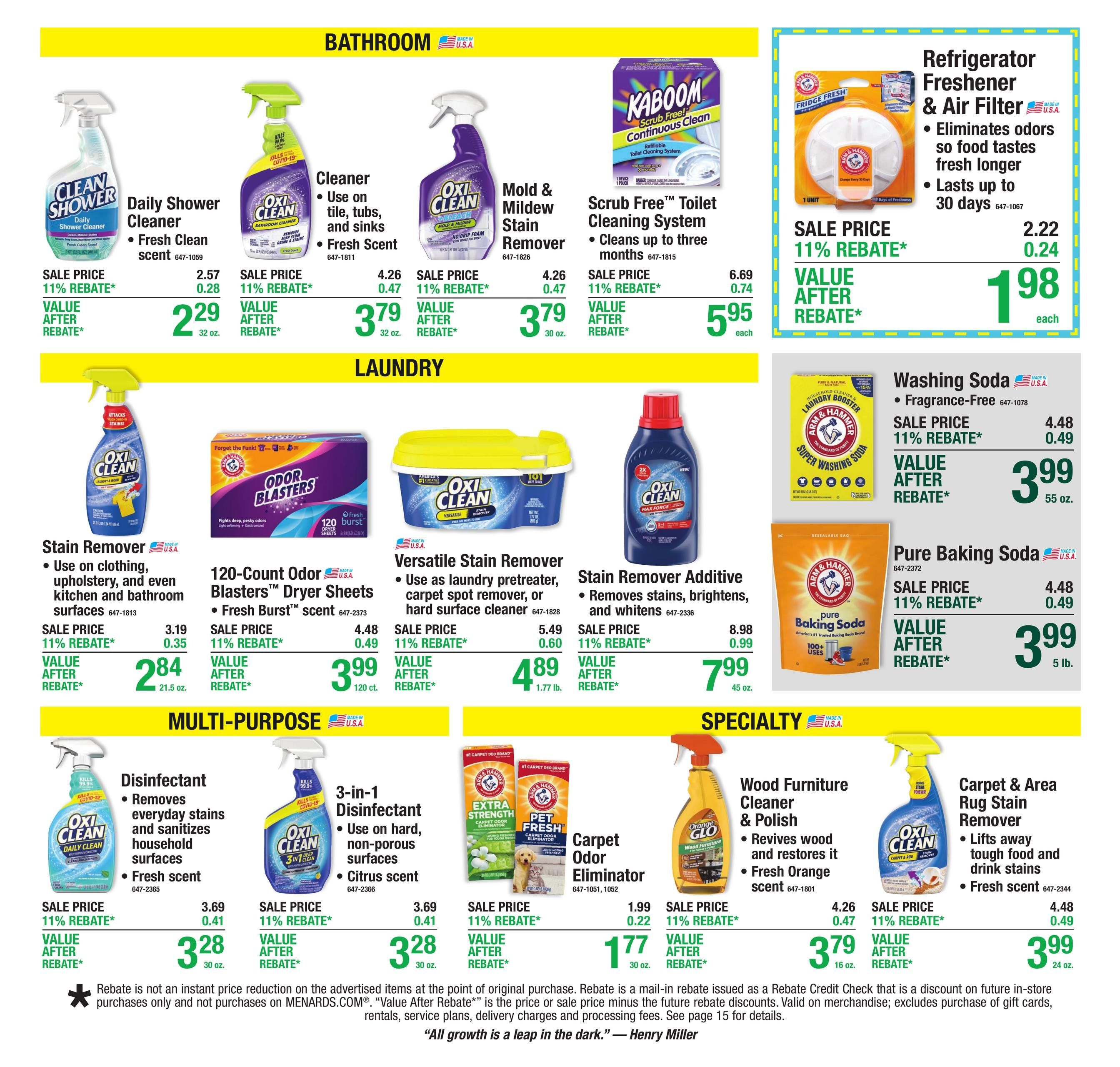 Menards (Carmel Area, IN) 11% Rebate Sale Weekly Ad September 24 - October 4, 2026