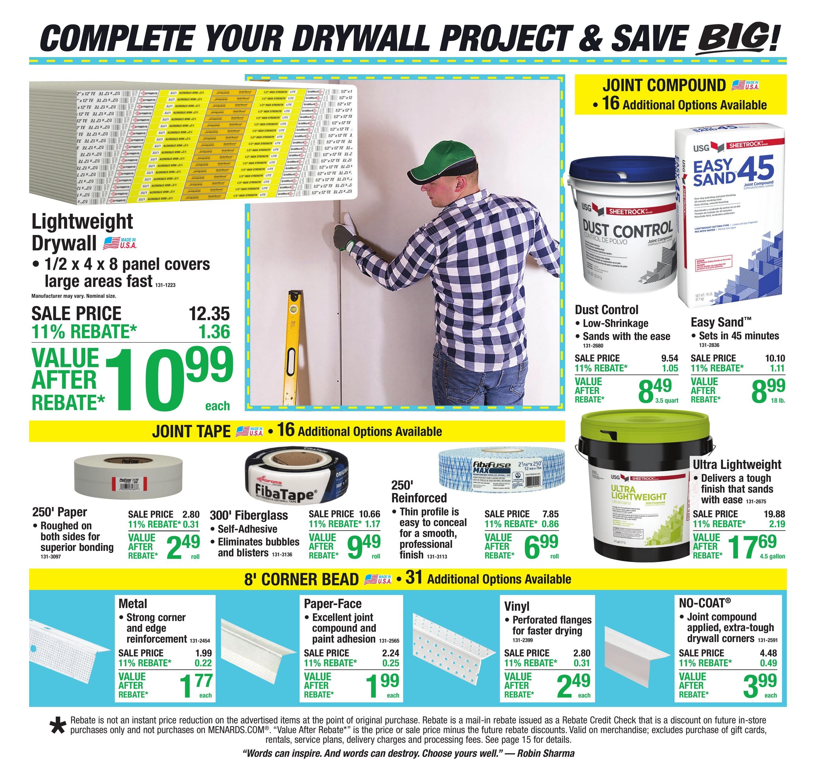 Menards (Carmel Area, IN) 11% Rebate Sale Weekly Ad September 24 - October 4, 2026