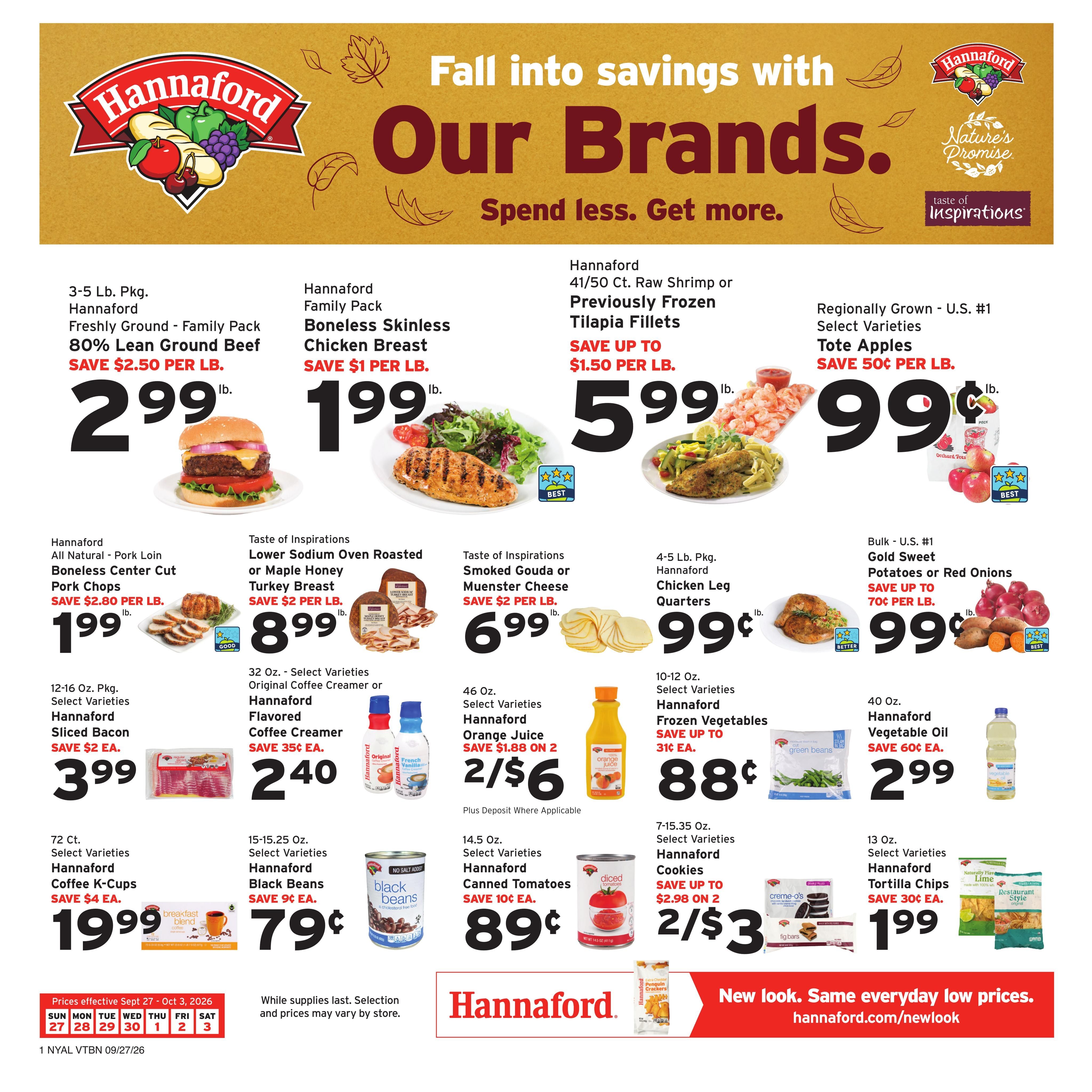Hannaford (Albany Area, NY) Week 40 Weekly Ad September 27 - October 3, 2026
