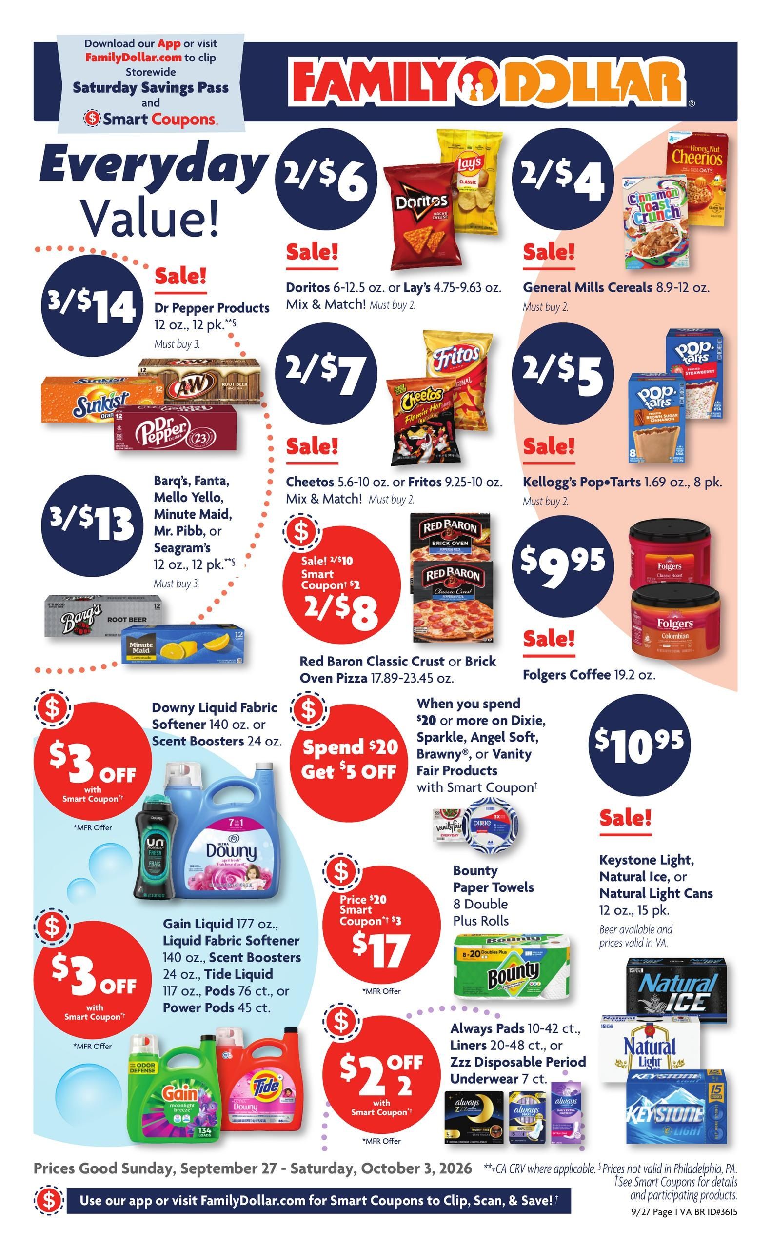 Family Dollar (Bridgewater Area, VA) Weekly Ad September 27 - October 3, 2026