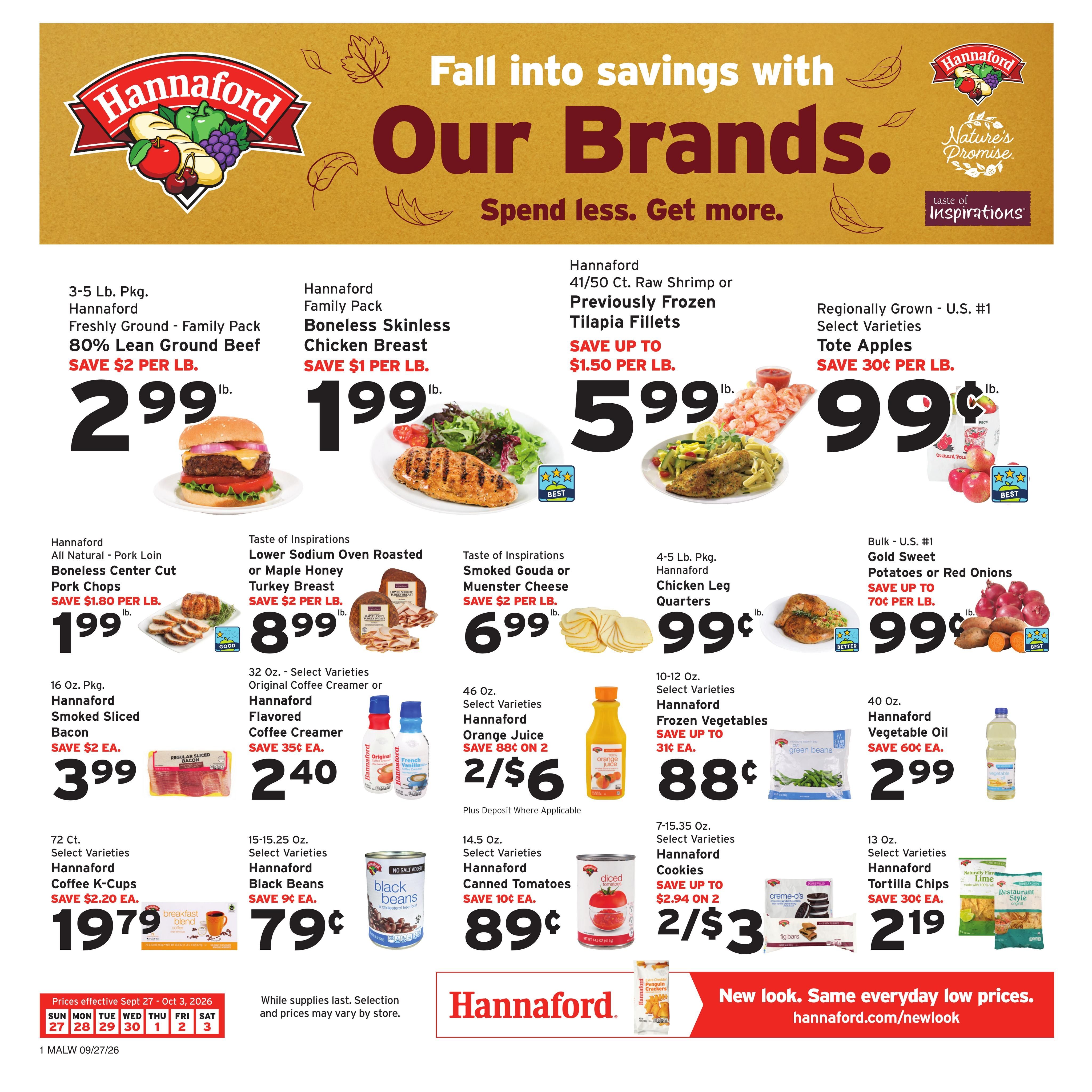 Hannaford (Athol Area, MA) Week 40 Weekly Ad September 27 - October 3, 2026