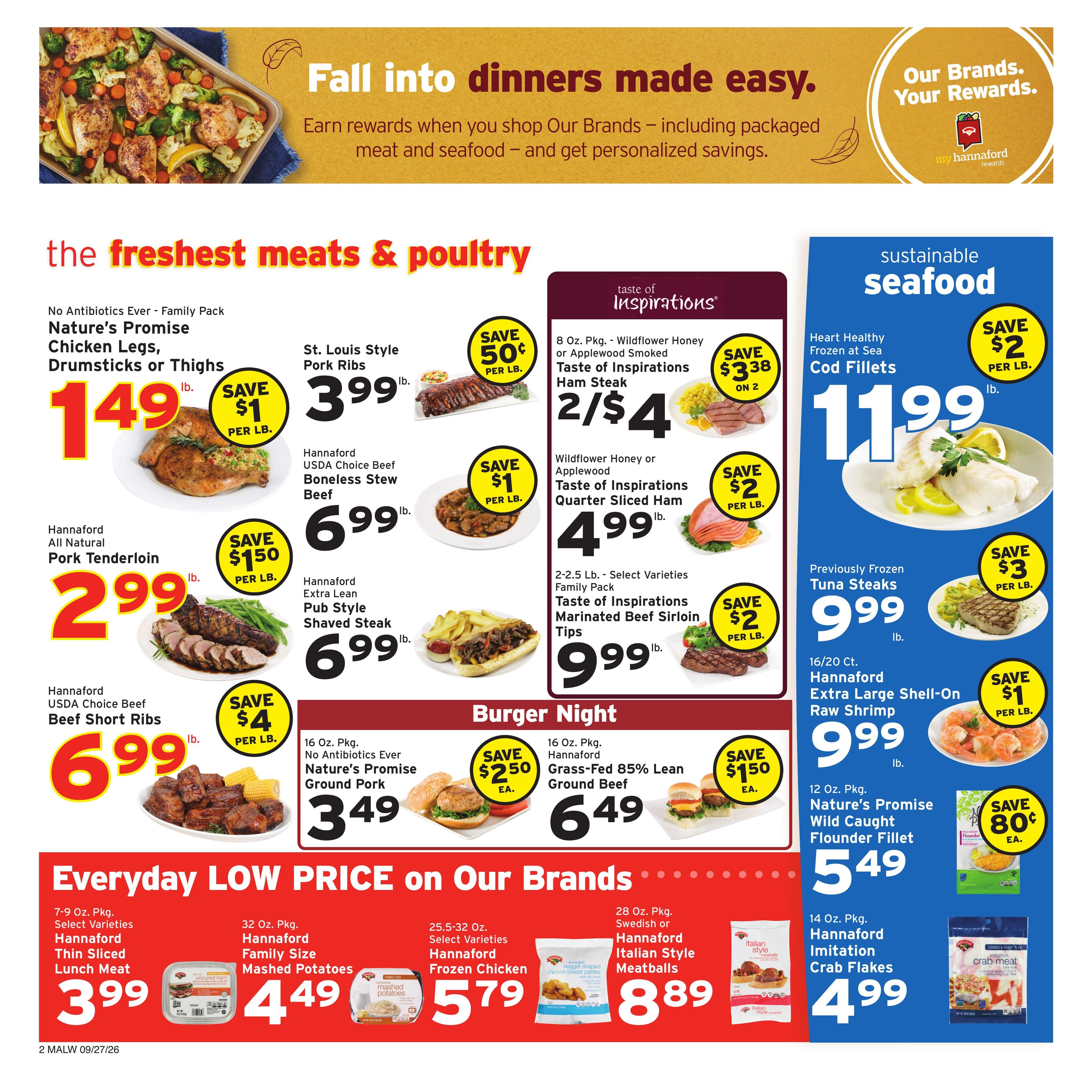 Hannaford (Athol Area, MA) Week 40 Weekly Ad September 27 - October 3, 2026