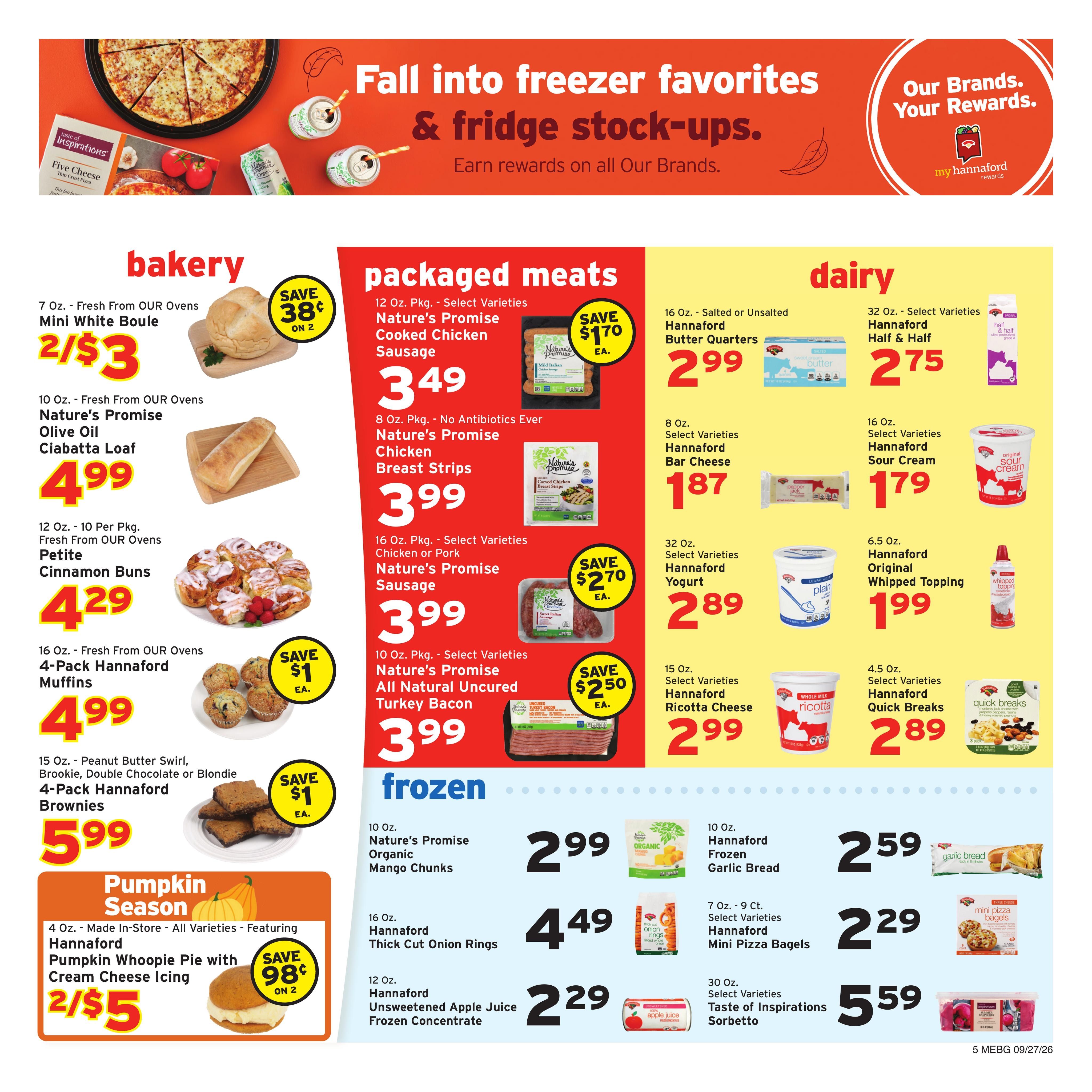 Hannaford (Augusta Area, ME) Week 40 Weekly Ad September 27 - October 3, 2026