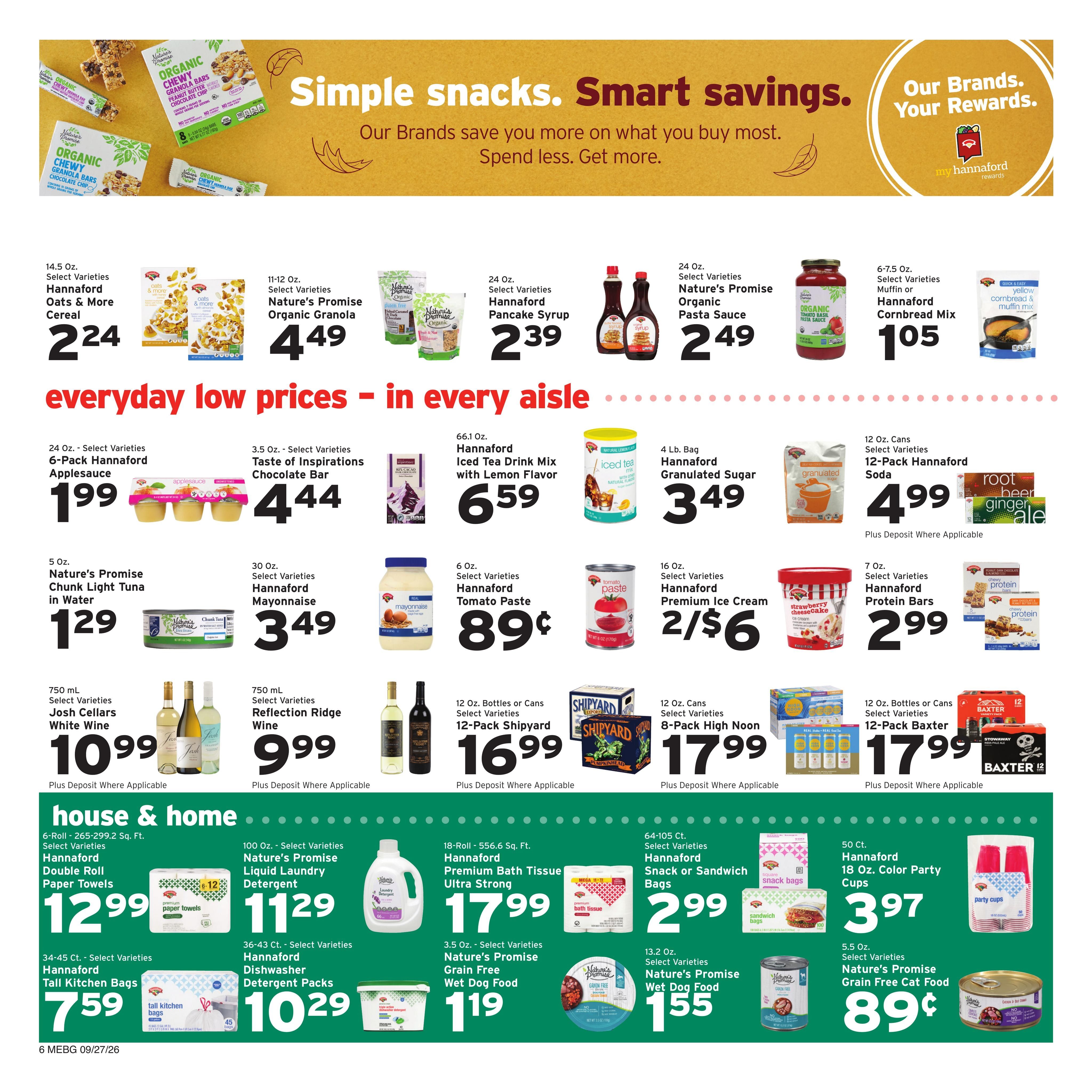 Hannaford (Augusta Area, ME) Week 40 Weekly Ad September 27 - October 3, 2026