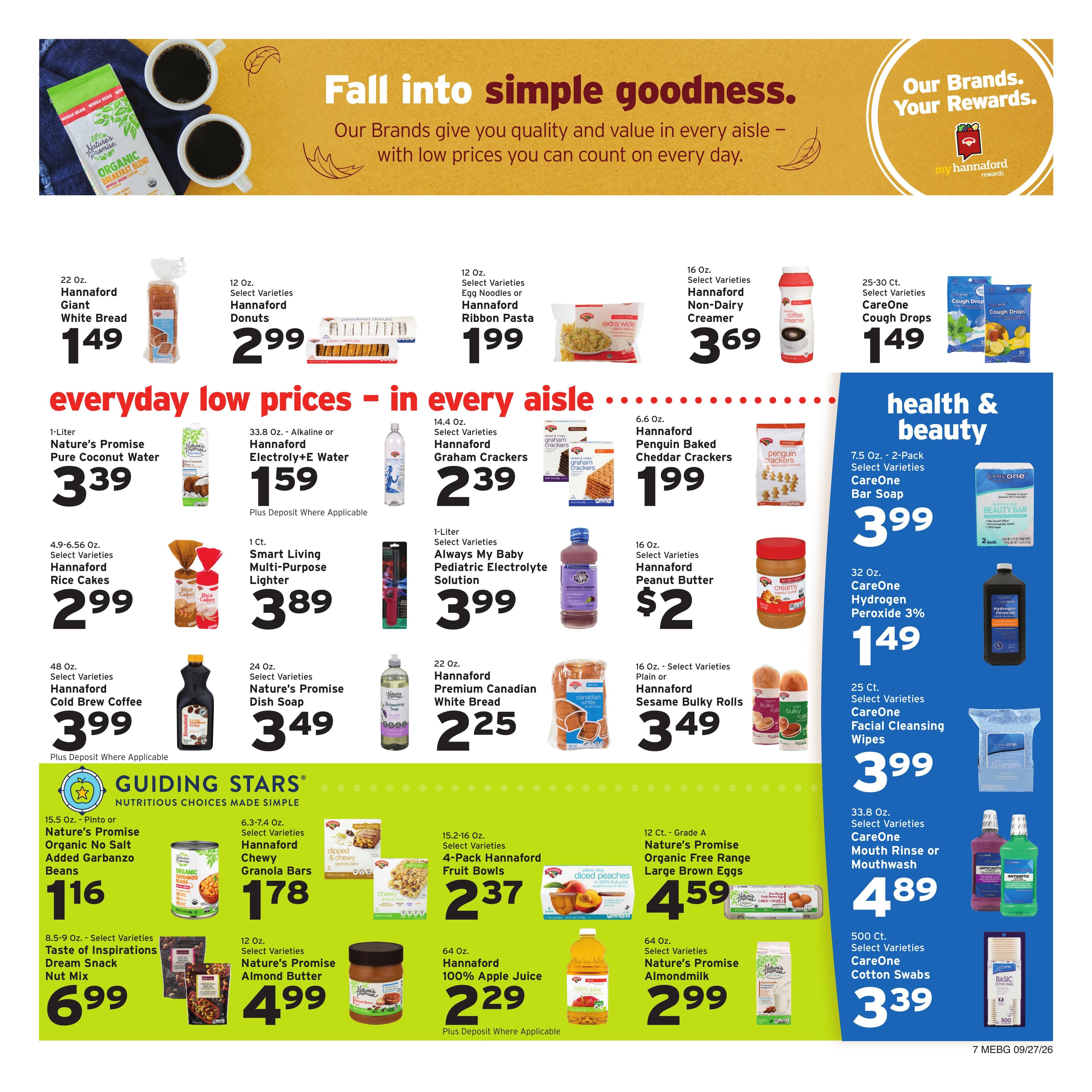 Hannaford (Augusta Area, ME) Week 40 Weekly Ad September 27 - October 3, 2026