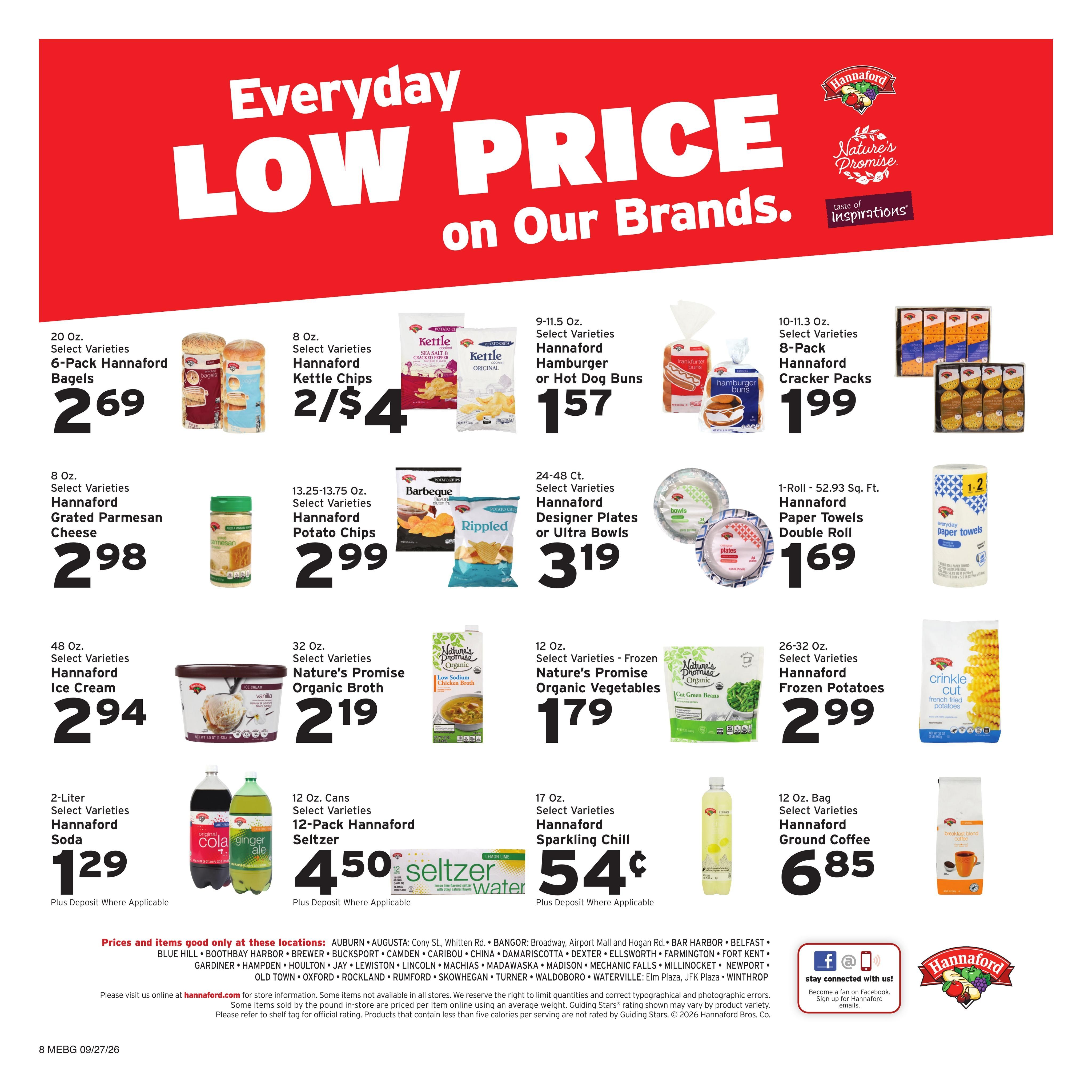 Hannaford (Augusta Area, ME) Week 40 Weekly Ad September 27 - October 3, 2026