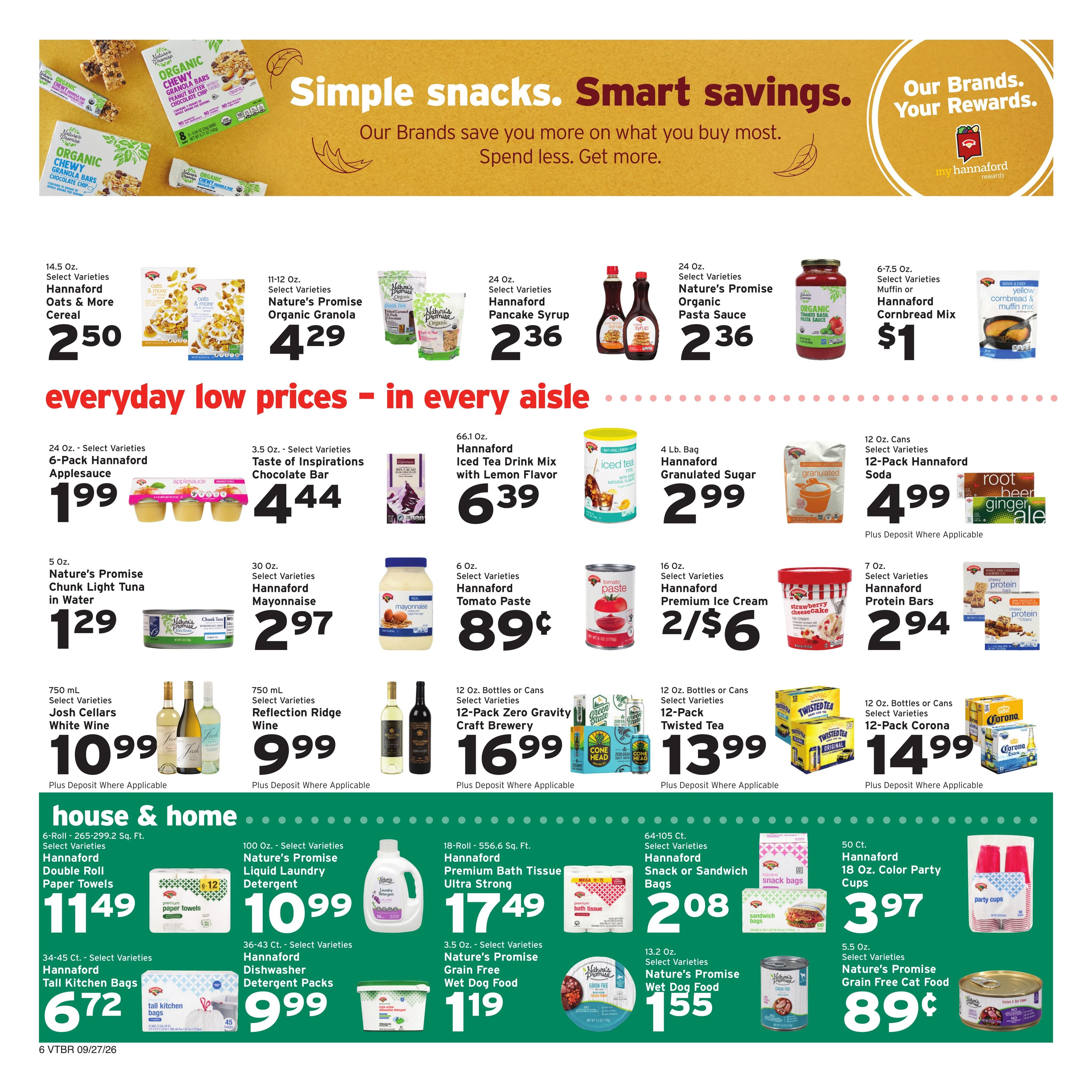Hannaford (Brattleboro Area, VT) Week 40 Weekly Ad September 27 - October 3, 2026