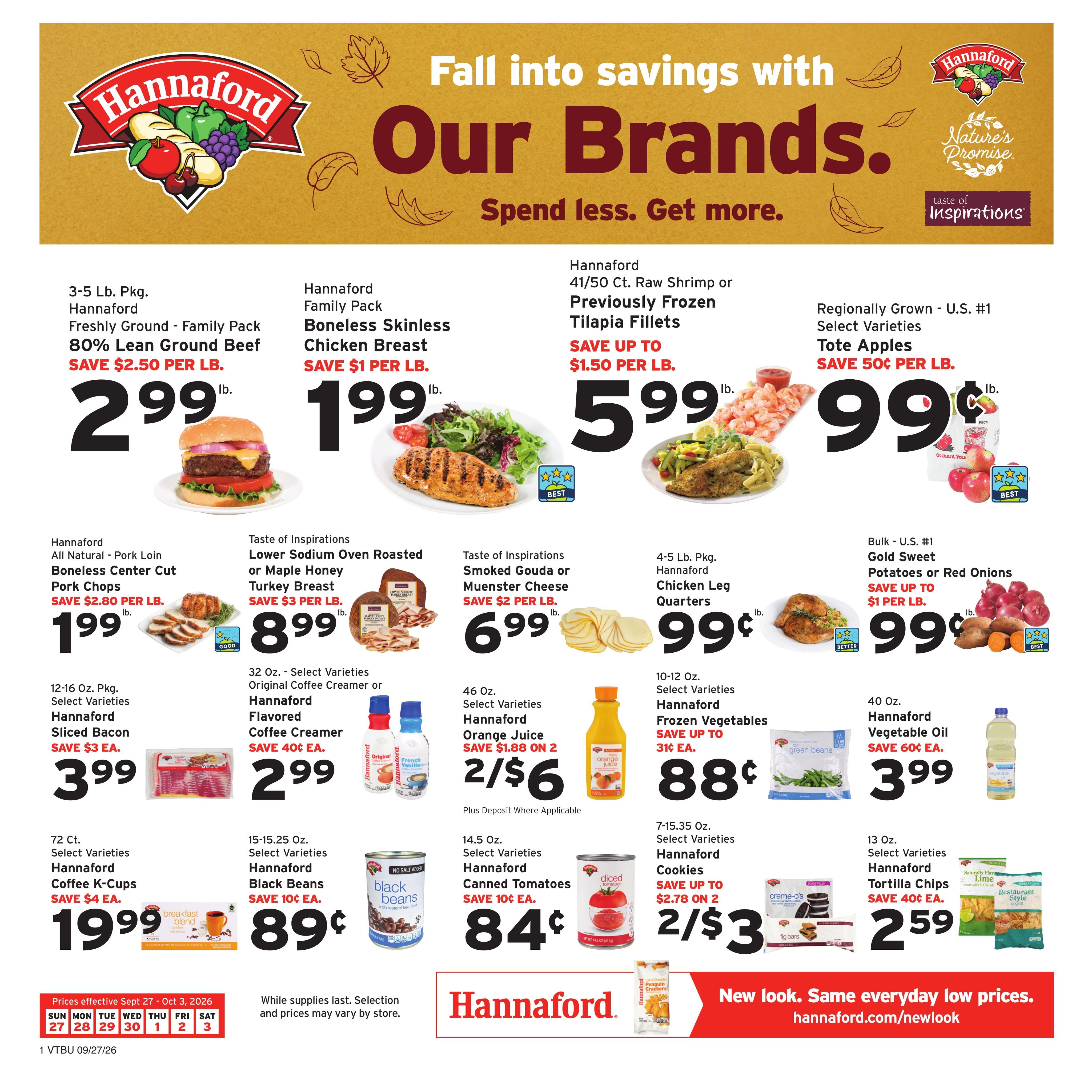 Hannaford (Montpelier-Saint Albans Area, VT) Week 40 Weekly Ad September 27 - October 3, 2026