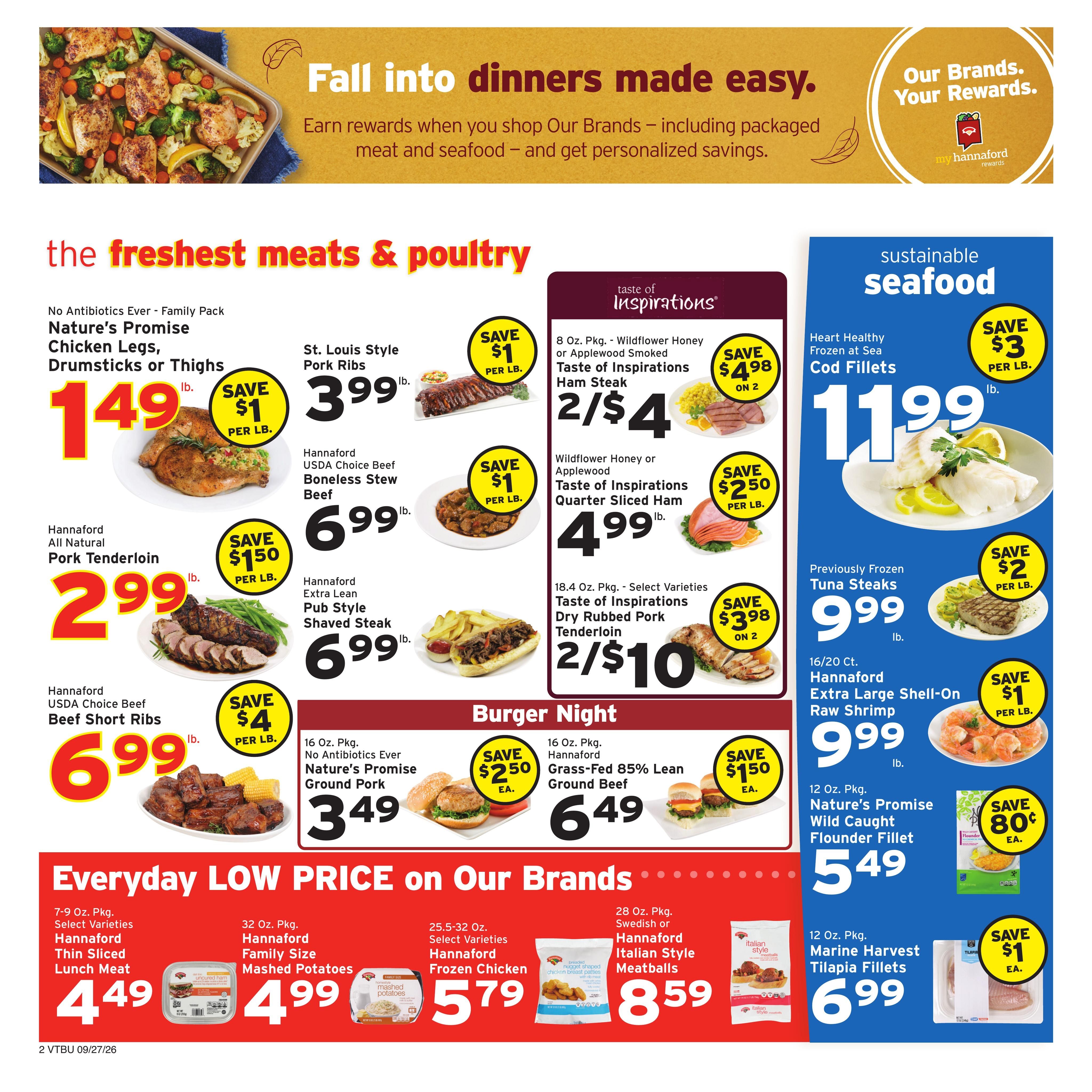 Hannaford (Montpelier-Saint Albans Area, VT) Week 40 Weekly Ad September 27 - October 3, 2026
