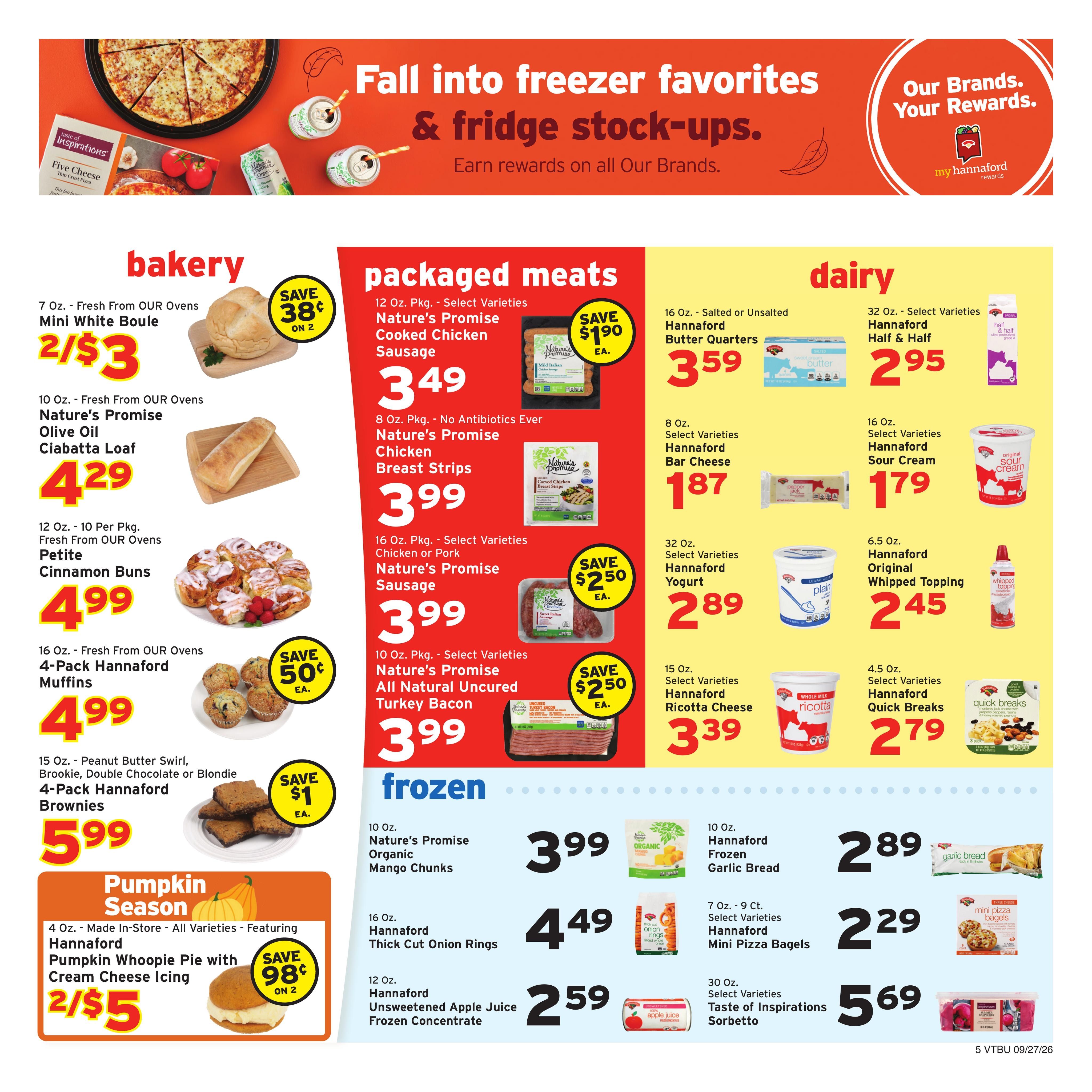 Hannaford (Montpelier-Saint Albans Area, VT) Week 40 Weekly Ad September 27 - October 3, 2026