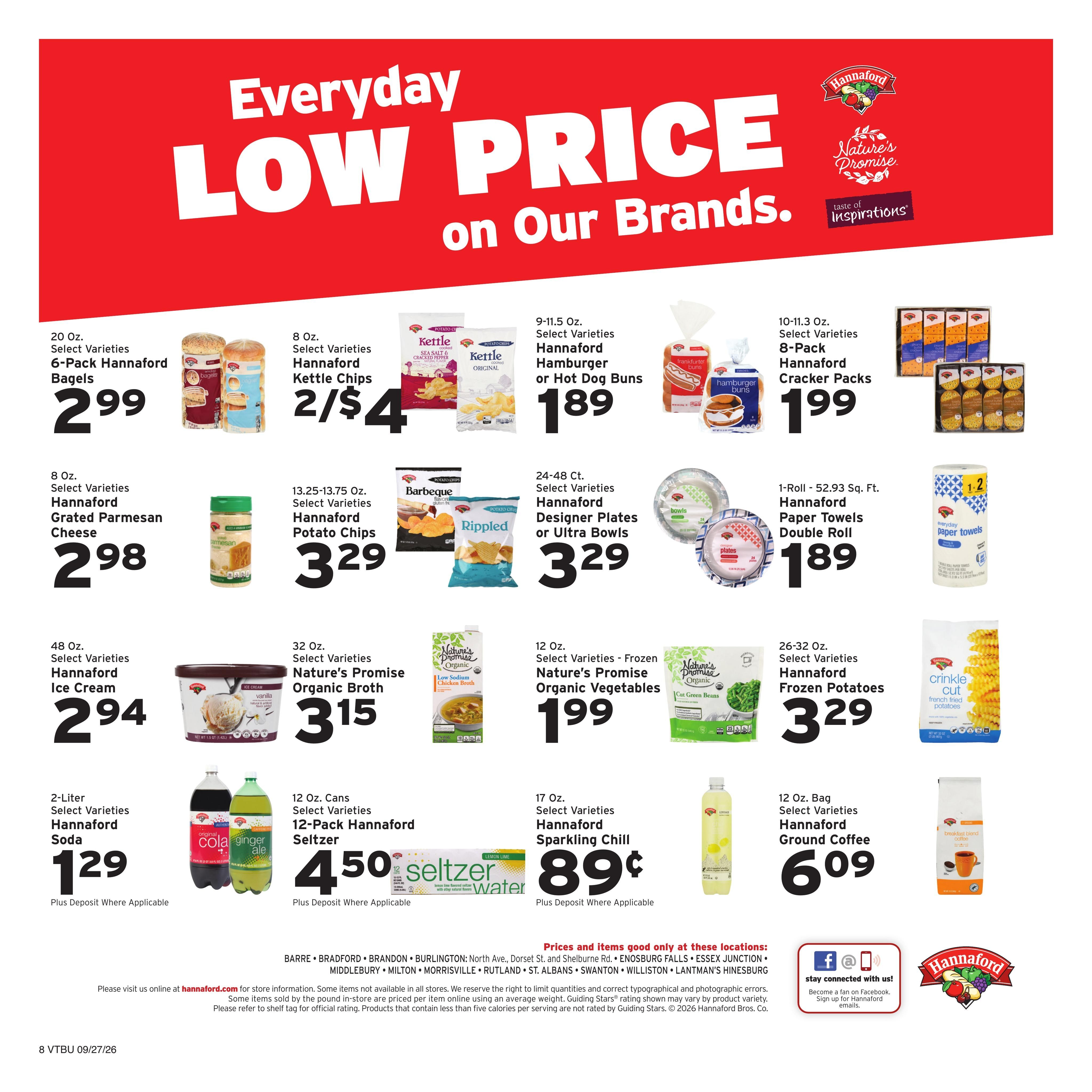 Hannaford (Montpelier-Saint Albans Area, VT) Week 40 Weekly Ad September 27 - October 3, 2026