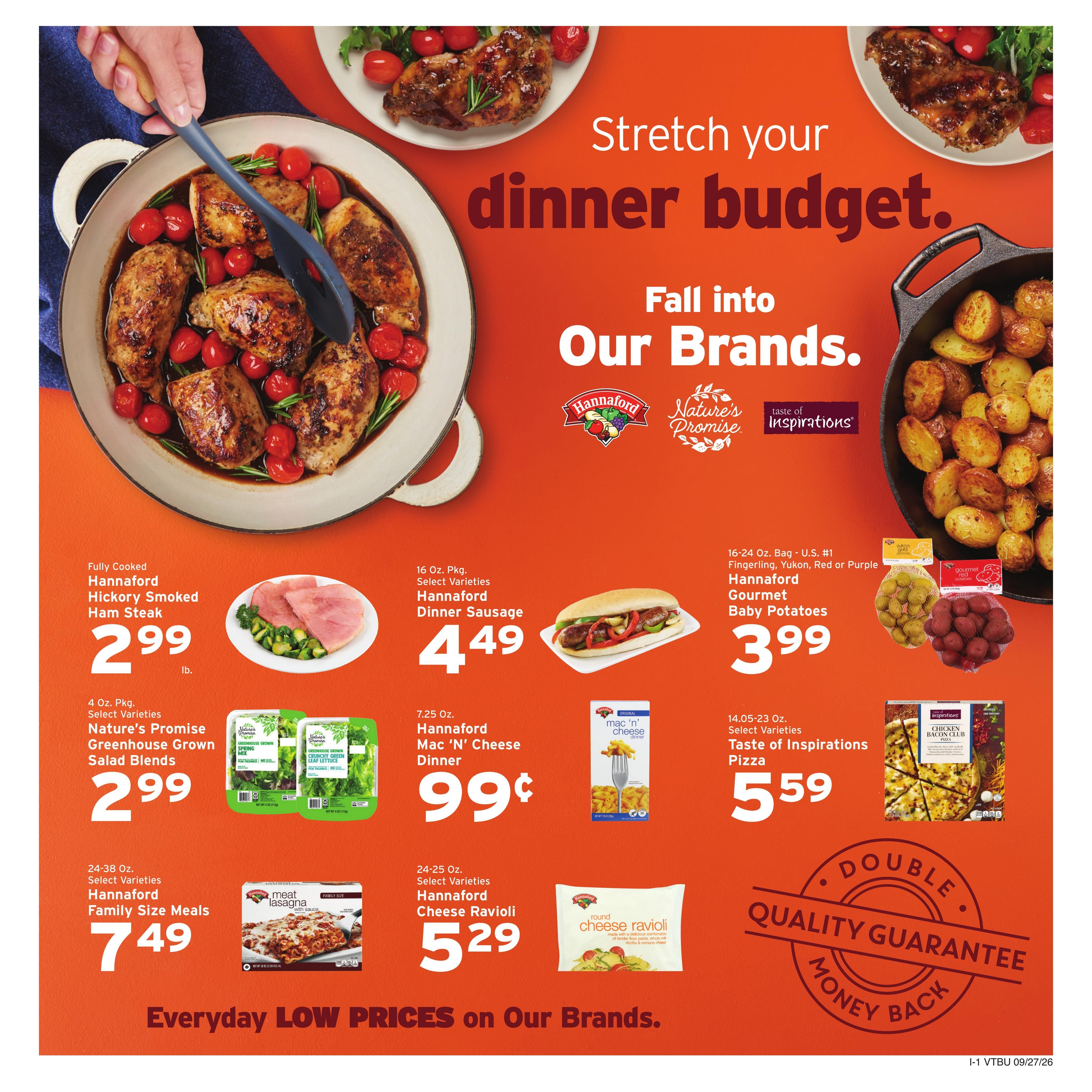 Hannaford (Montpelier-Saint Albans Area, VT) Week 40 Weekly Ad September 27 - October 3, 2026