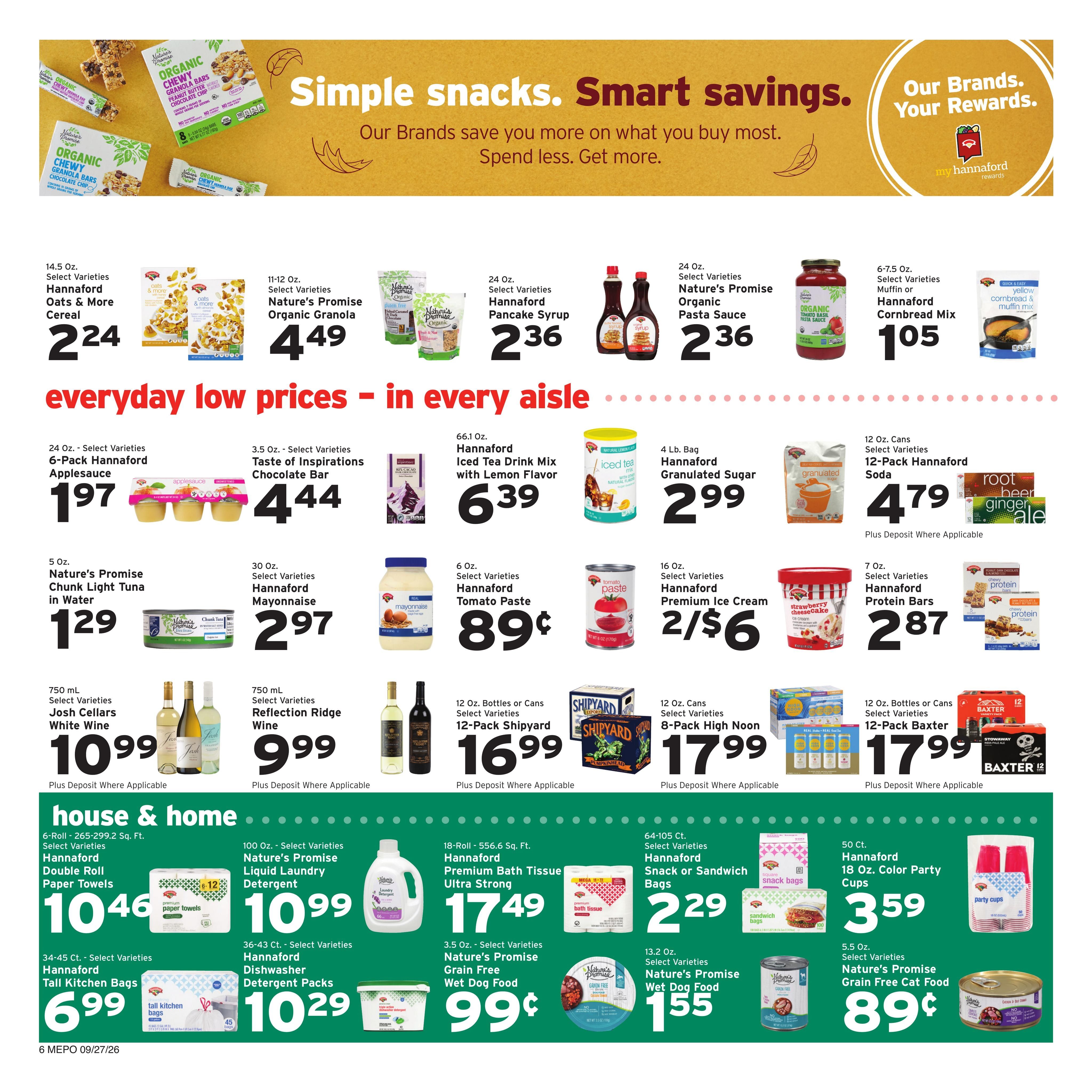 Hannaford (Portland Area, ME) Week 40 Weekly Ad September 27 - October 3, 2026