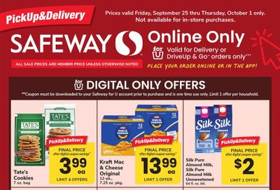 Safeway (Bethany Beach Area, DE) Bonus Online Savings Weekly Ad September 25 - October 1, 2026