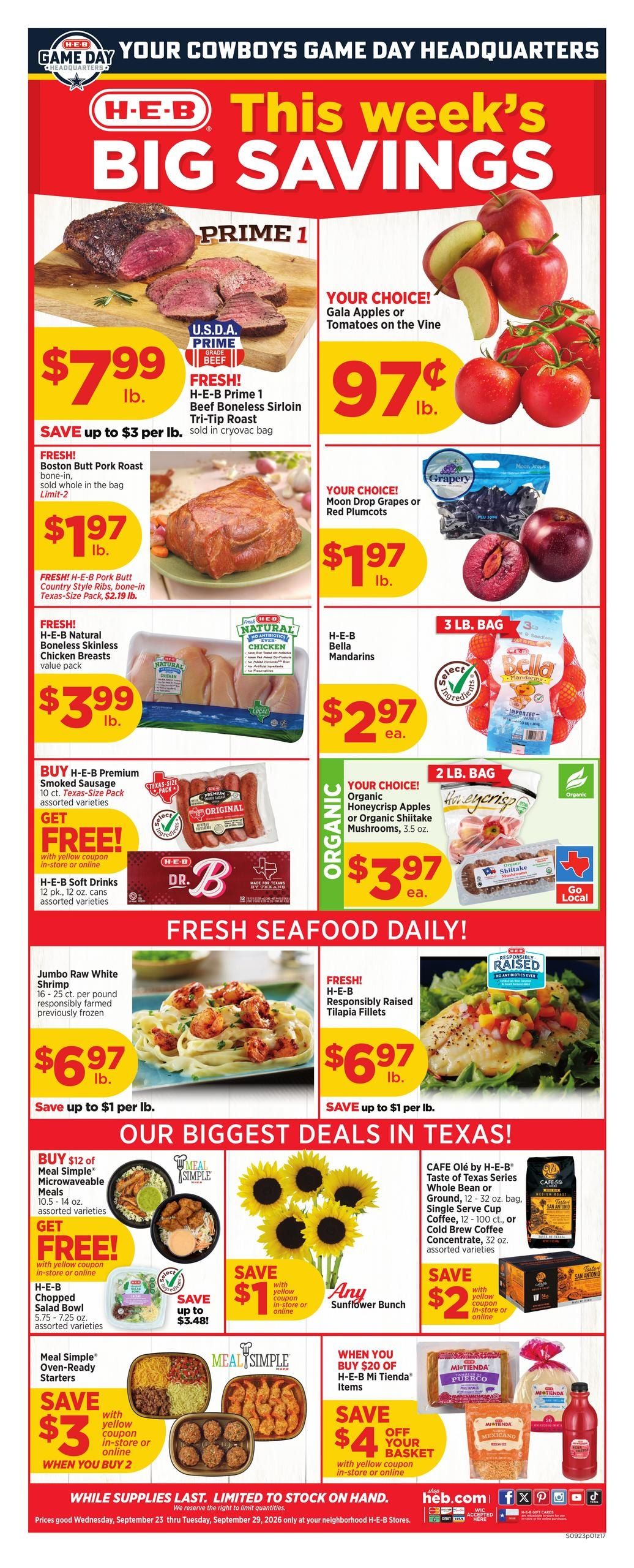 H-E-B (Bastrop Area, TX) Weekly Ad September 23 - 29, 2026