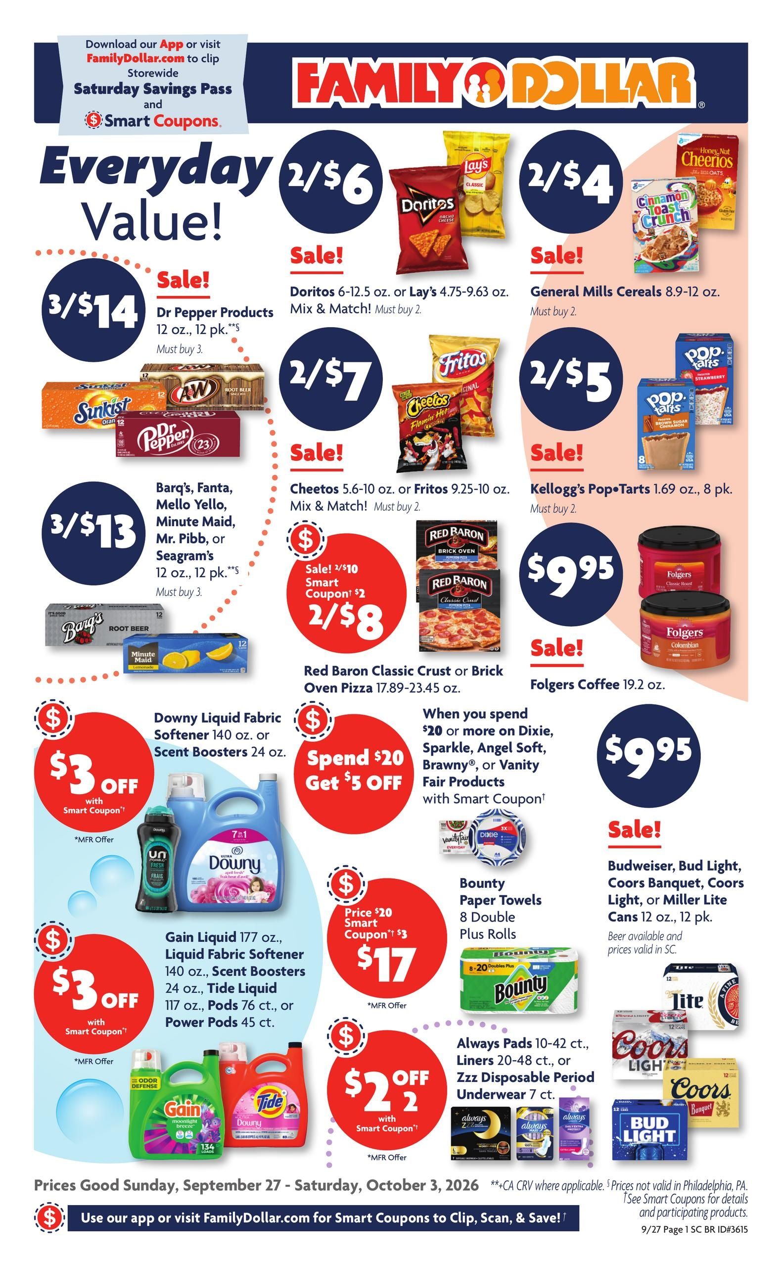 Family Dollar (Aiken Area, SC) Weekly Ad September 27 - October 3, 2026
