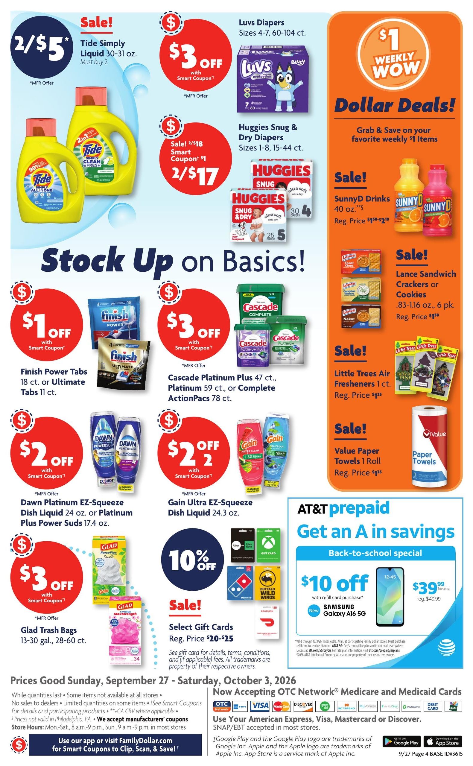 Family Dollar (Aiken Area, SC) Weekly Ad September 27 - October 3, 2026
